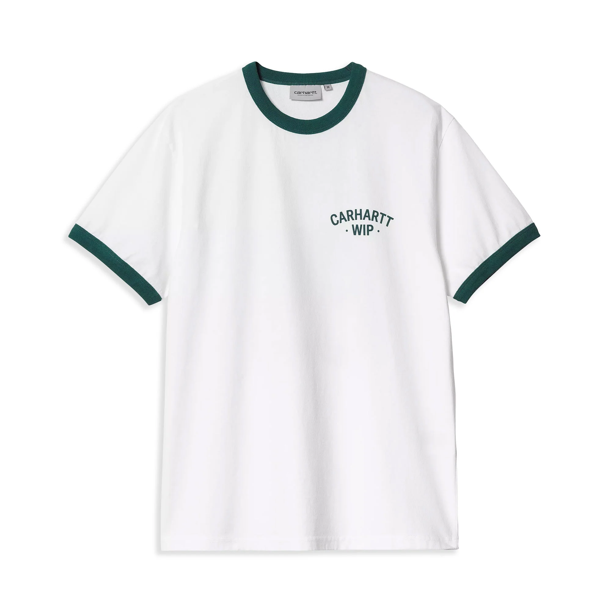 Carhartt WIP S/S 89 Ringer T-Shirt White/Rainforest - Image 2
