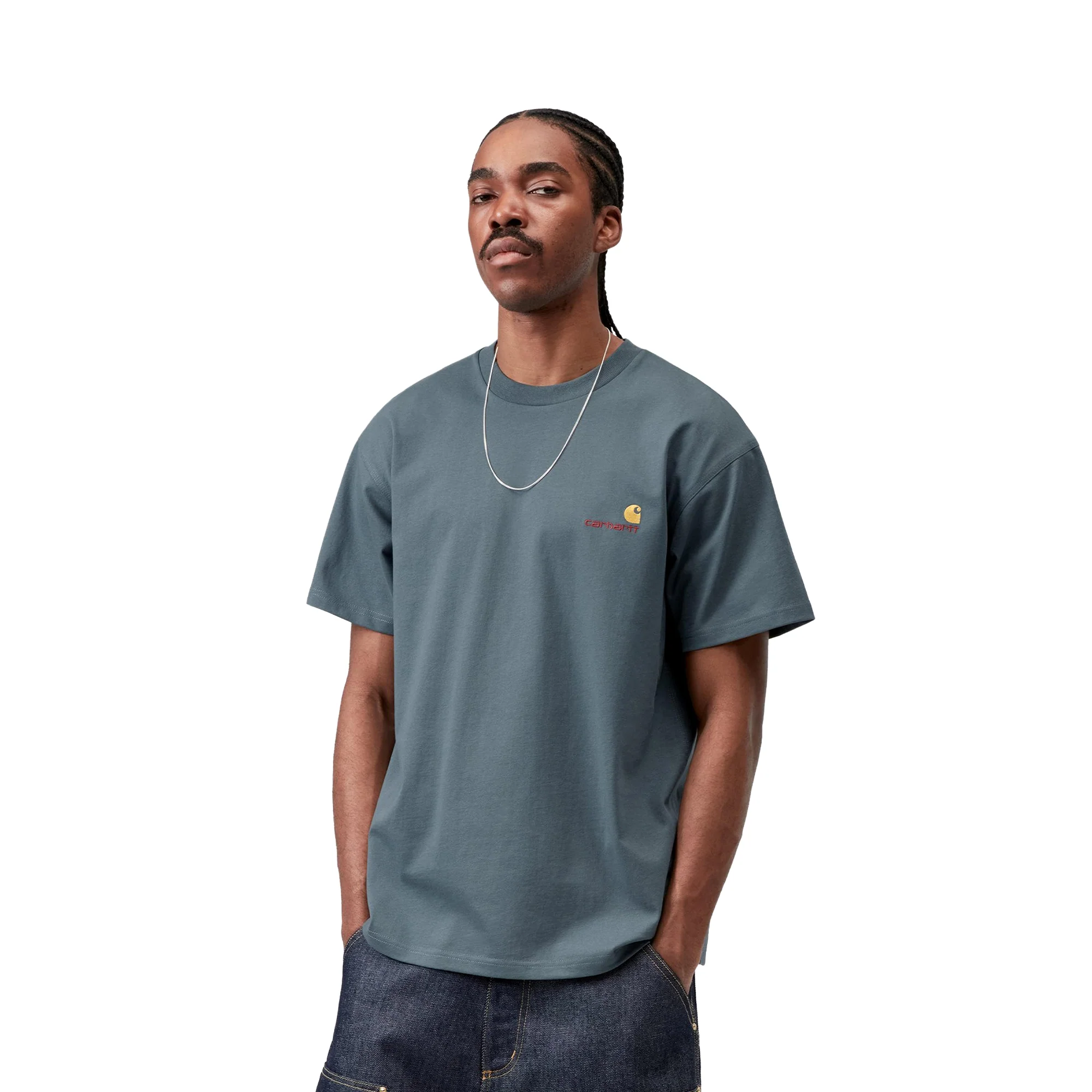 Carhartt WIP S/S American Script T-Shirt Office Blue