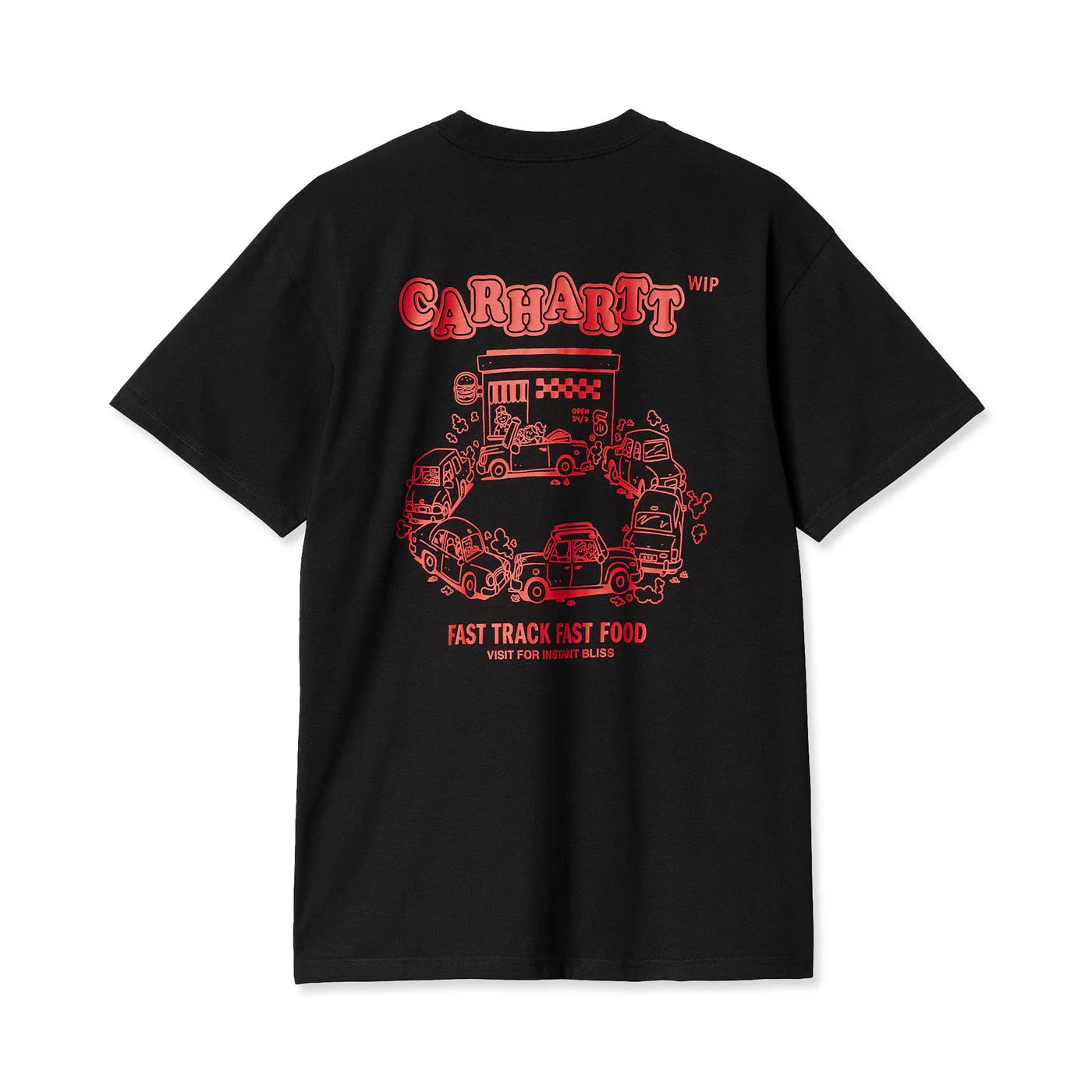 Carhartt WIP S/S Fast Food T-Shirt Black/Red - Image 2