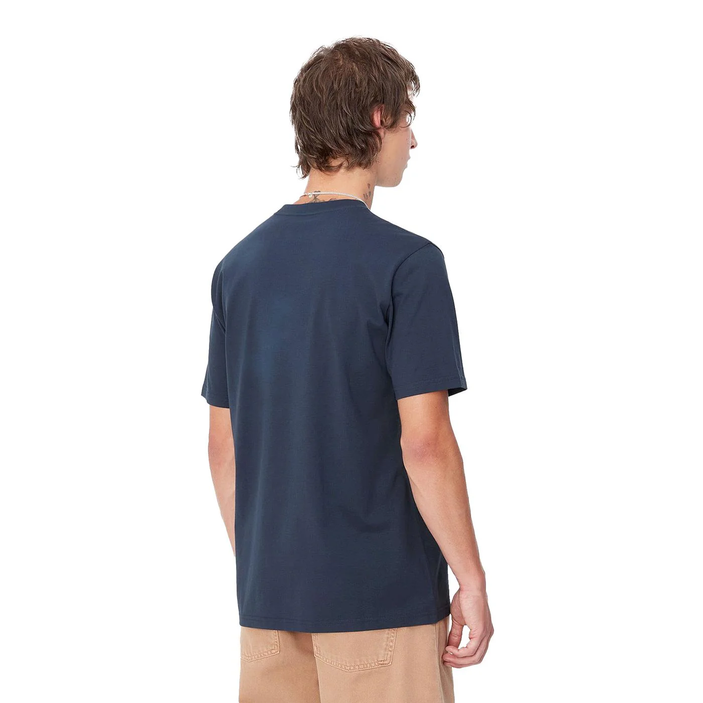 Carhartt WIP S/S Script T-Shirt Air Force Blue/Malbec - Image 2