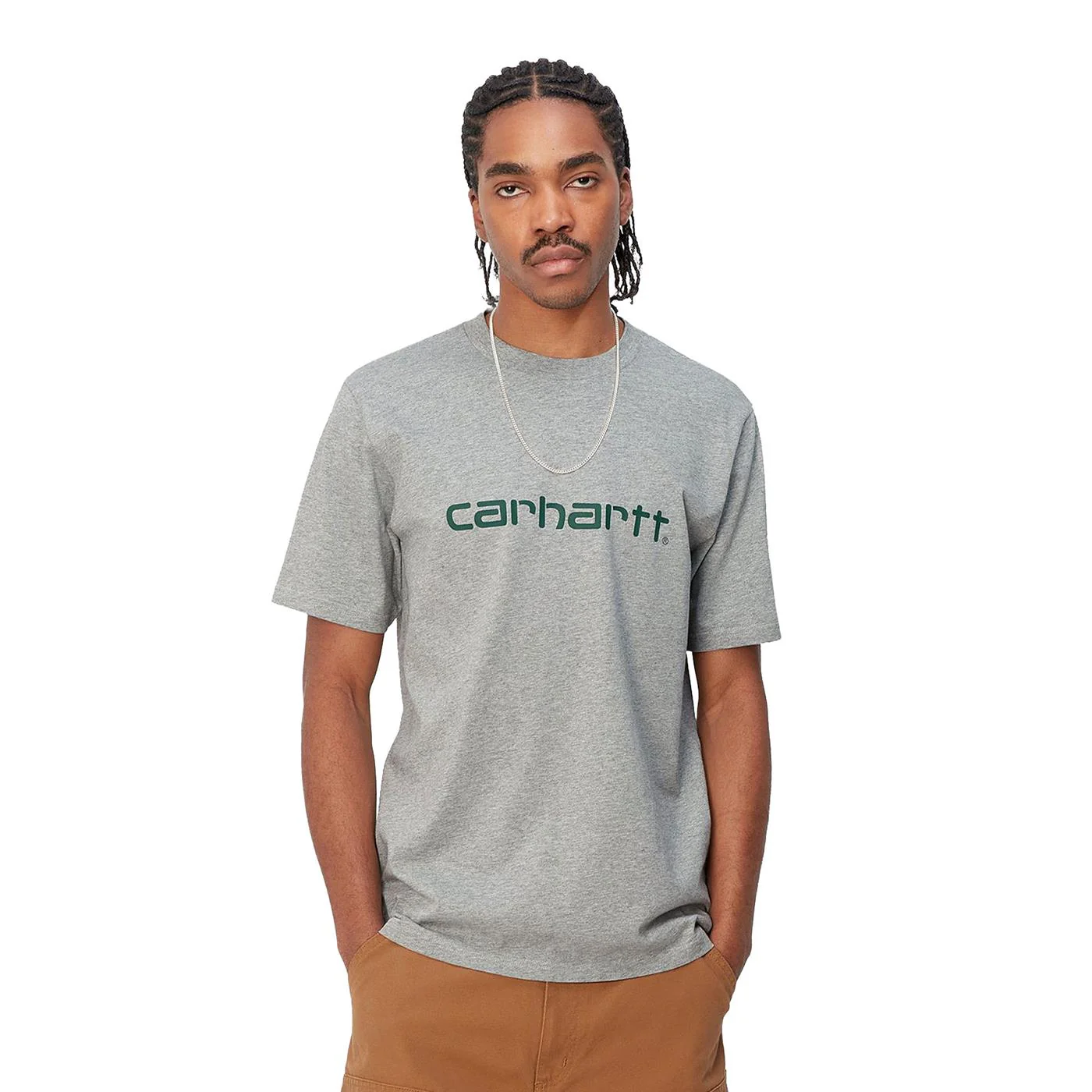 Carhartt WIP S/S Script T-Shirt Grey Heather/Chervil