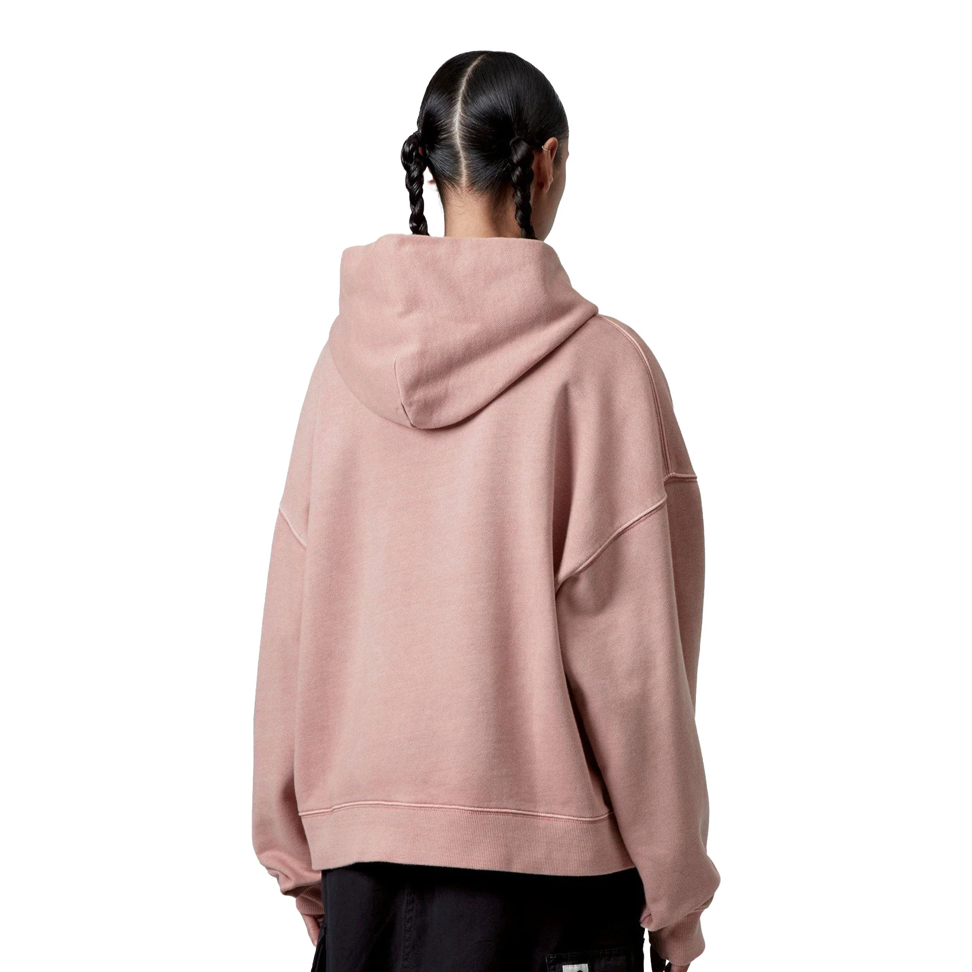 Carhartt WIP W Hooded Benton Sweat Glassy Pink garment dyed - Image 2