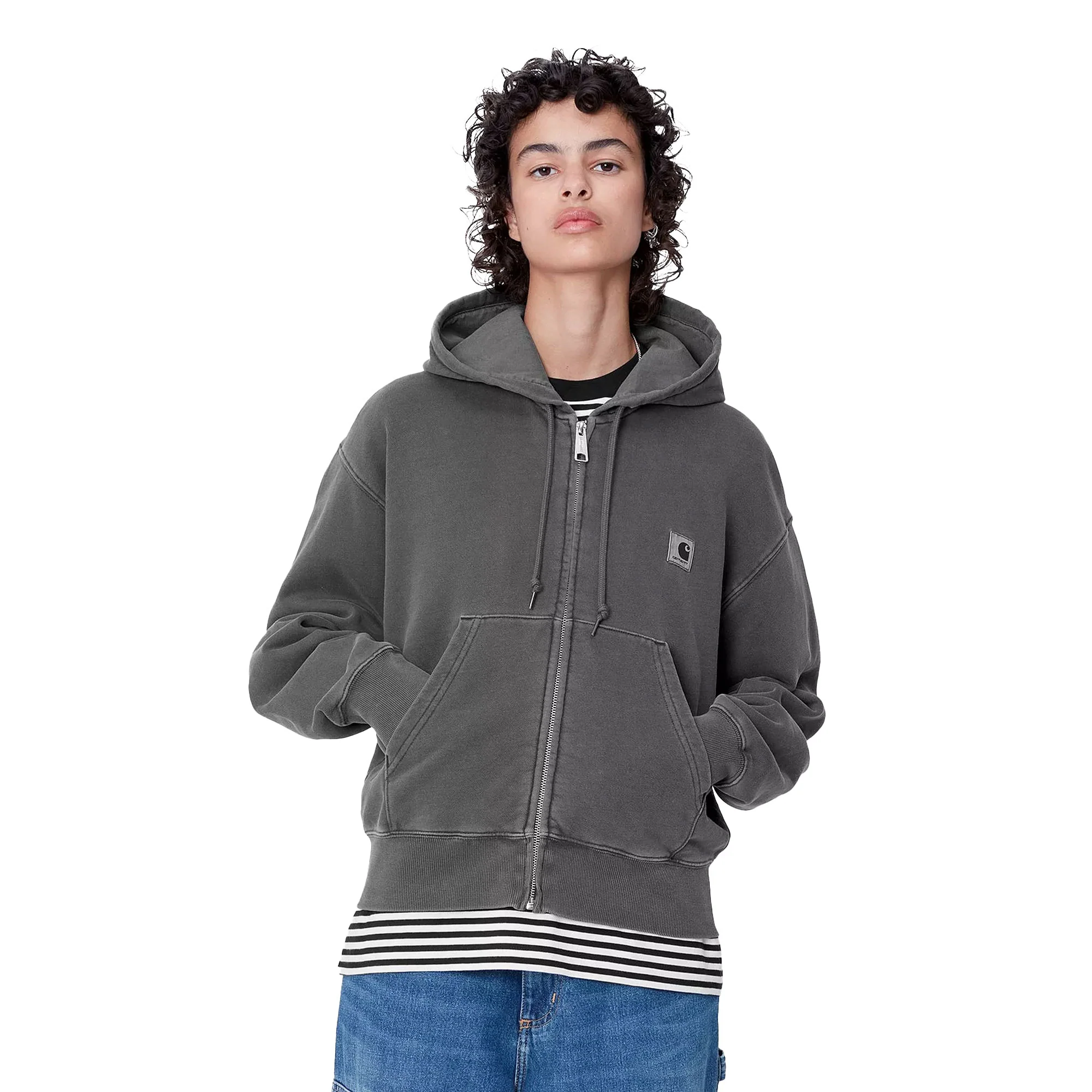 Carhartt WIP W Hooded Nelson Jacket Graphite garment dyed