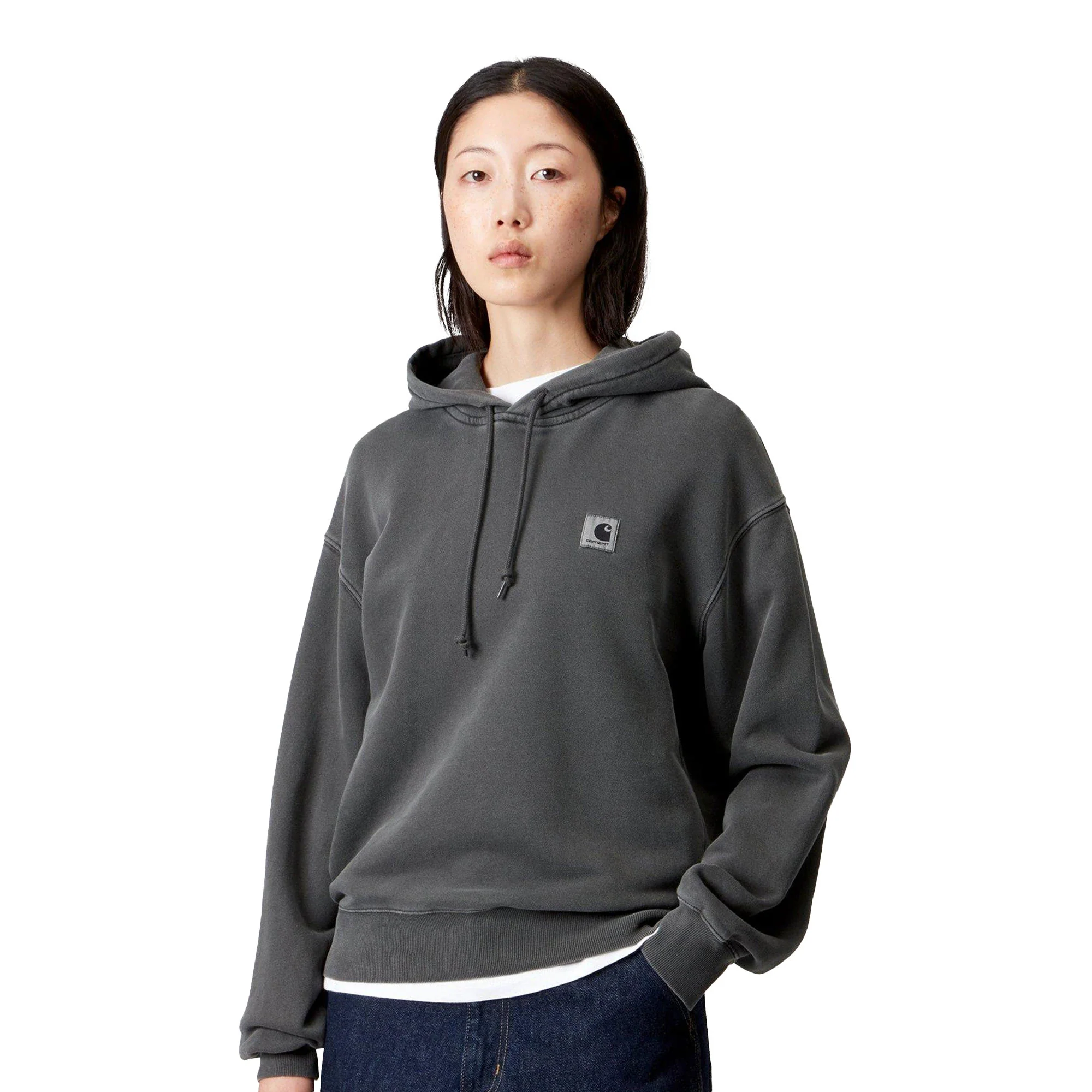 Carhartt WIP W Hooded Nelson Sweat Black garment dyed