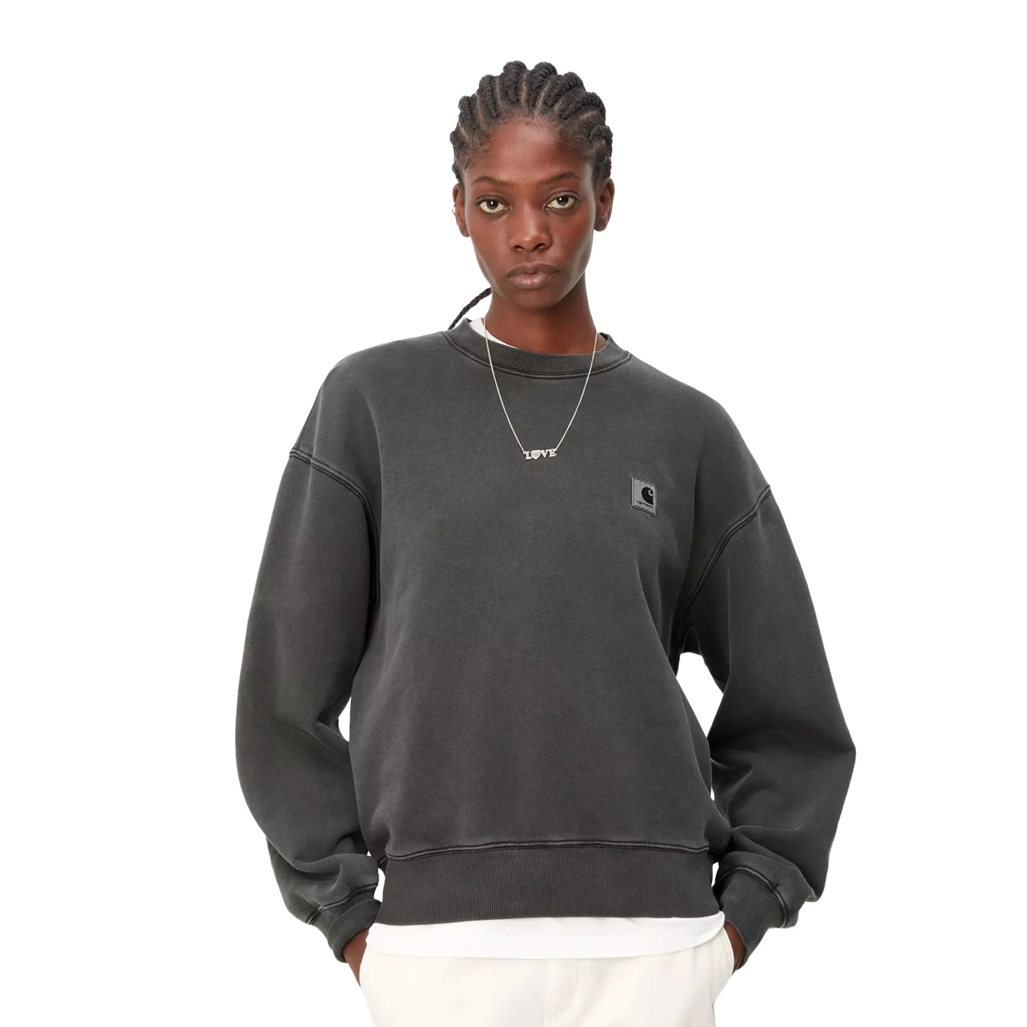Carhartt WIP W Nelson Sweatshirt Black garment dyed