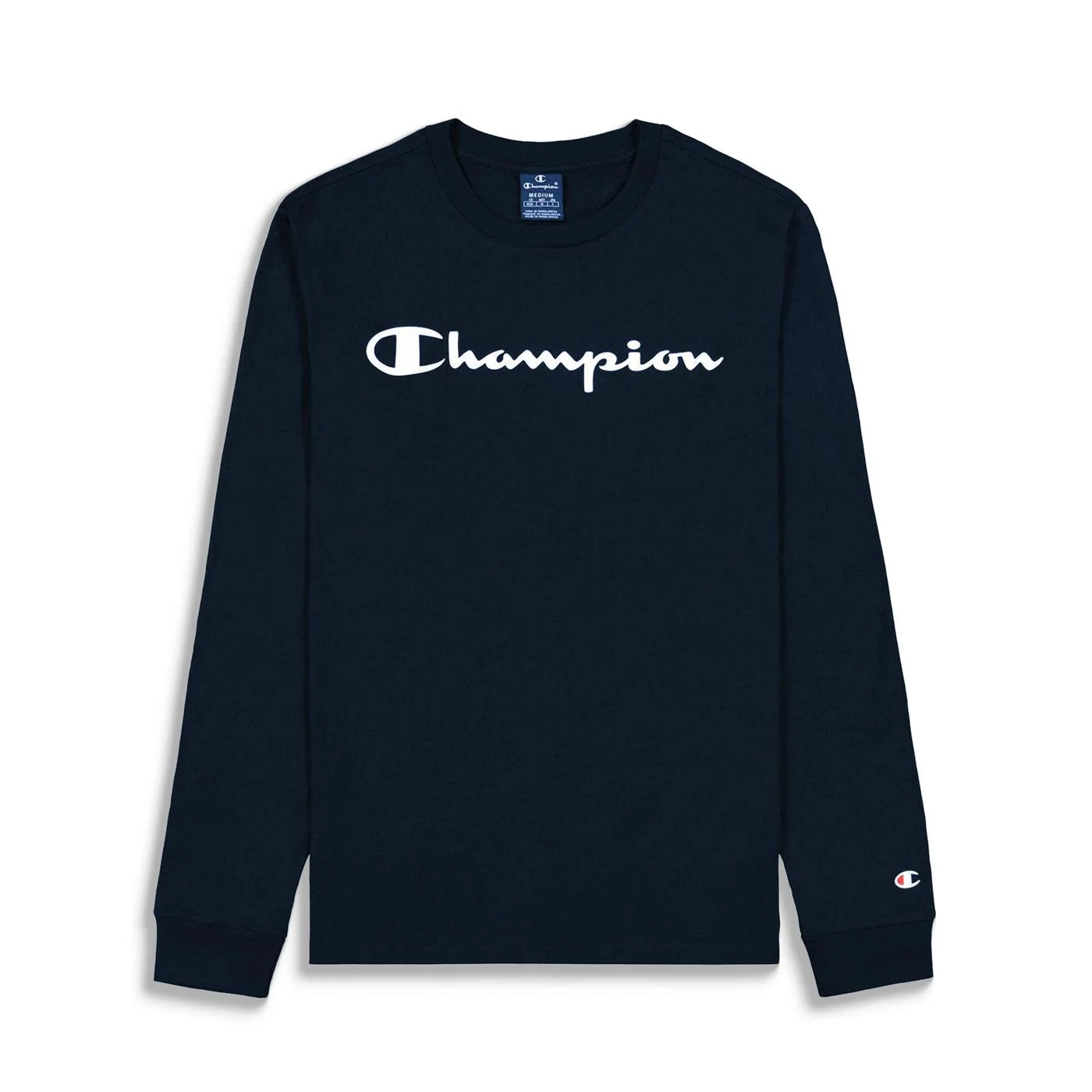 Champion Crewneck LS T-Shirt Navy - Image 3