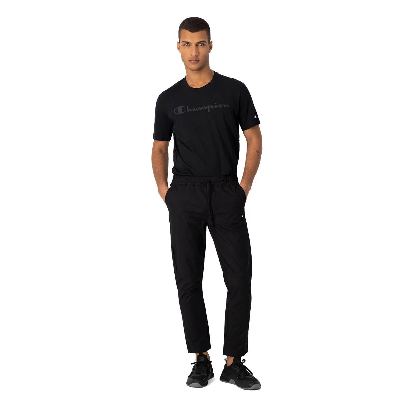 Champion Crewneck T-Shirt Black - Image 3