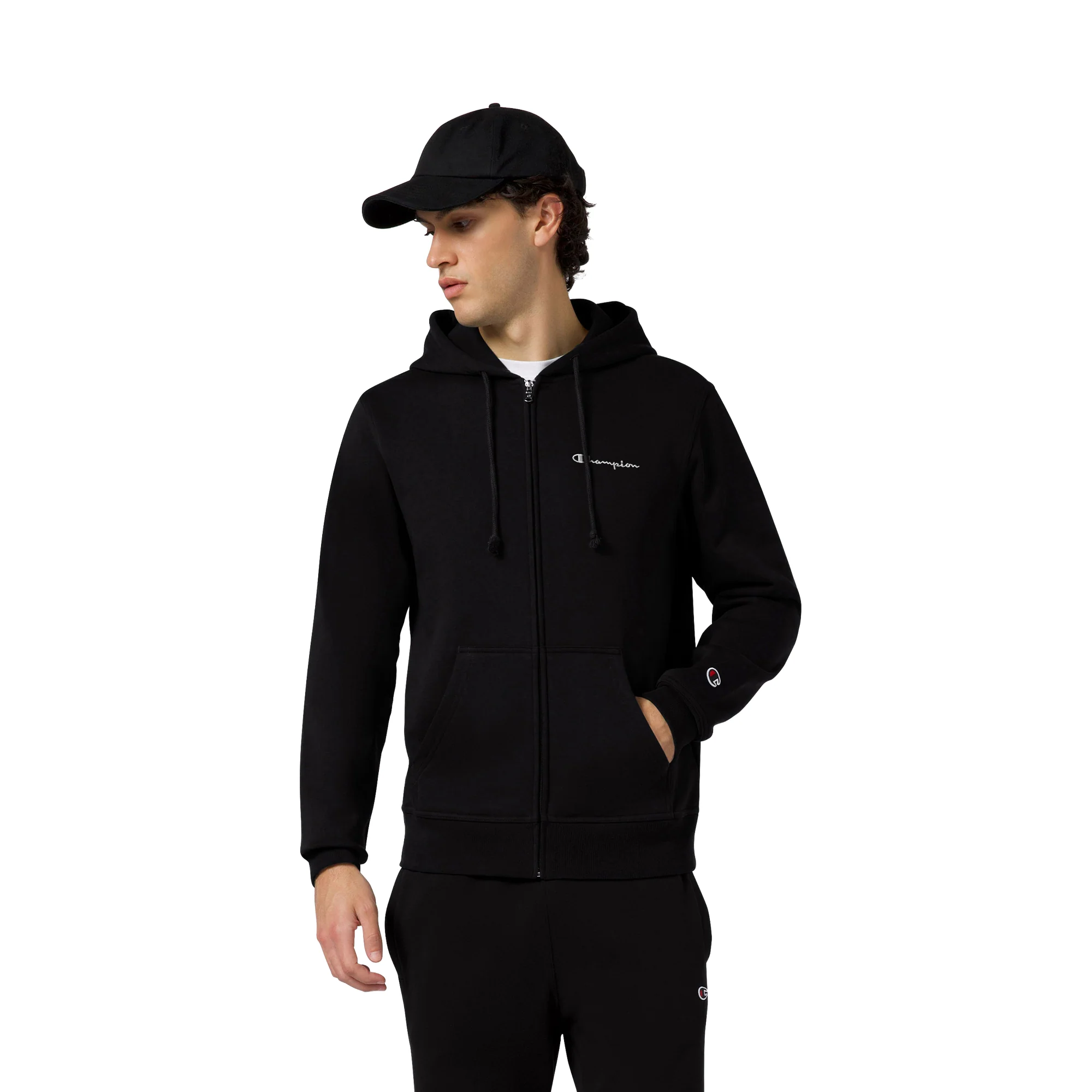 Champion Full Zip Fleece Hoodie Icons Black