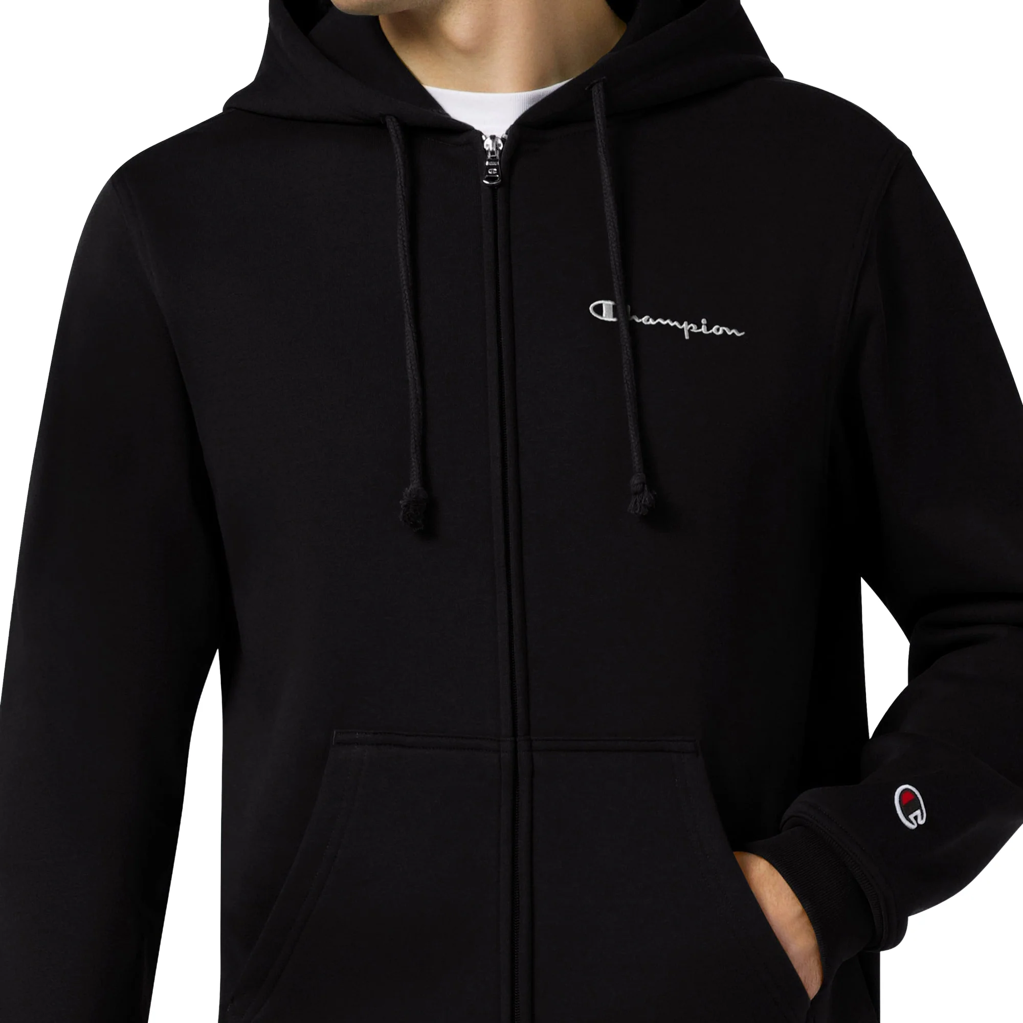 Champion Full Zip Fleece Hoodie Icons Black - Image 3
