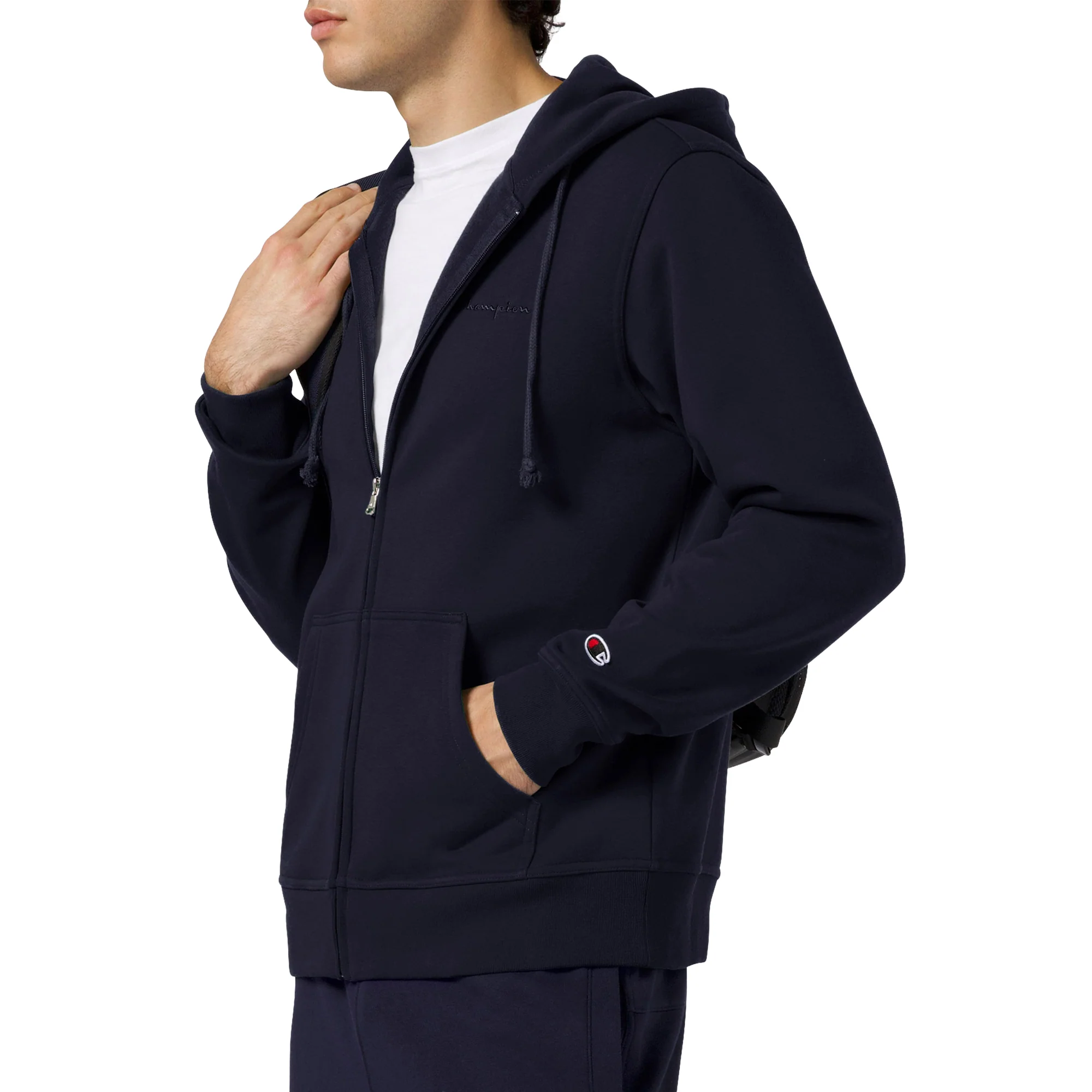 Champion Full Zip Fleece Hoodie Icons Navy Blue - Image 3