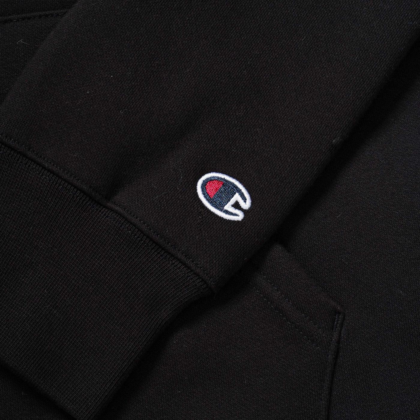 Champion Rochester Script Logo Hood Sweatshirt Black - Image 4