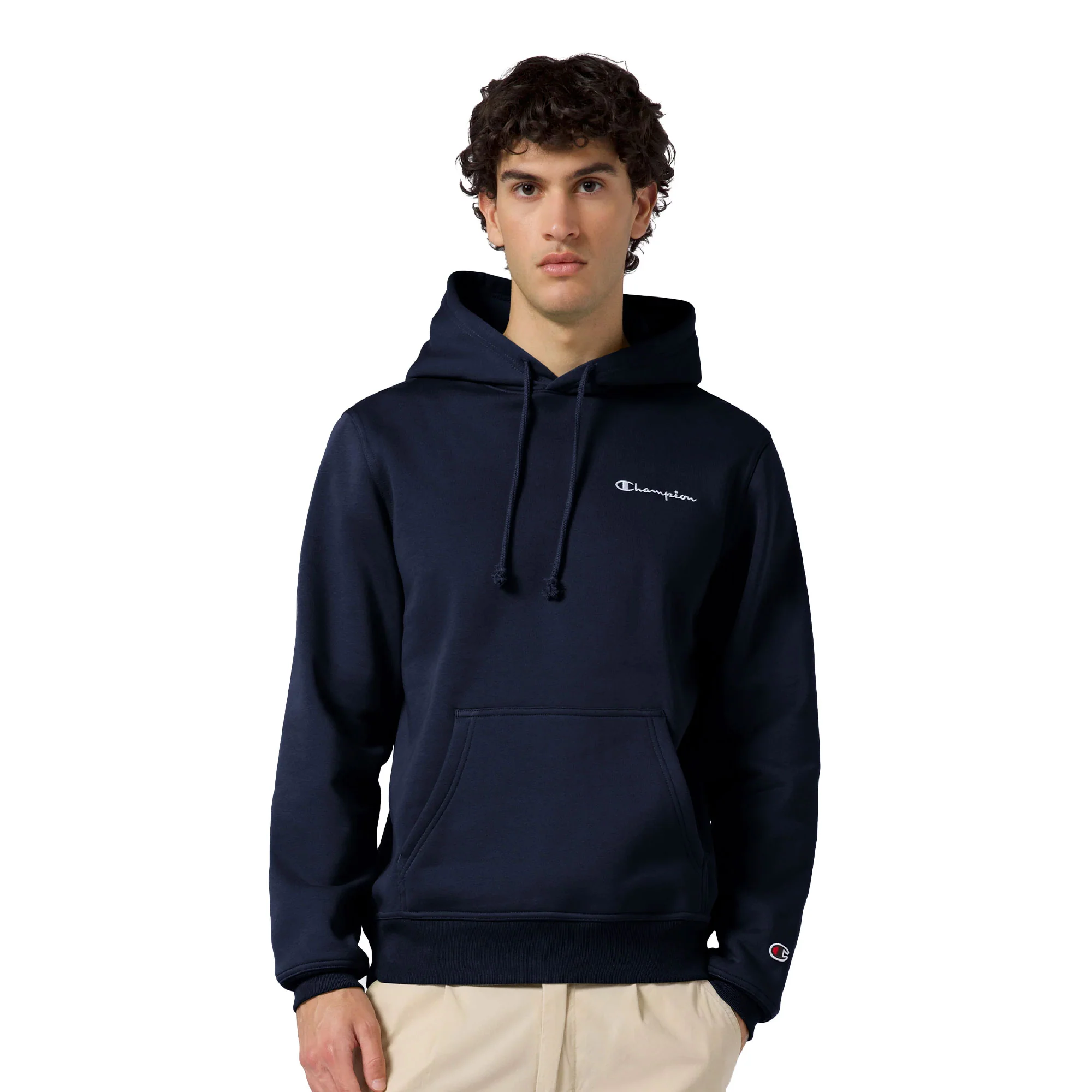 Champion Small Embroidered Logo Icon Hoodie Navy