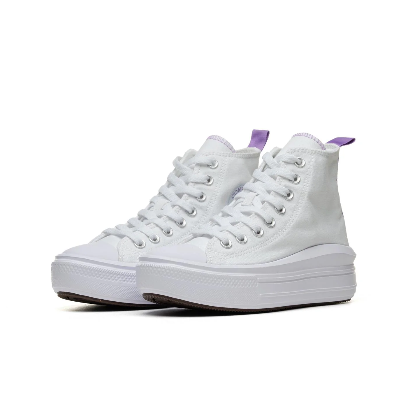 Converse CT All Star Move Hi White/Pixel Purple/White - Image 3
