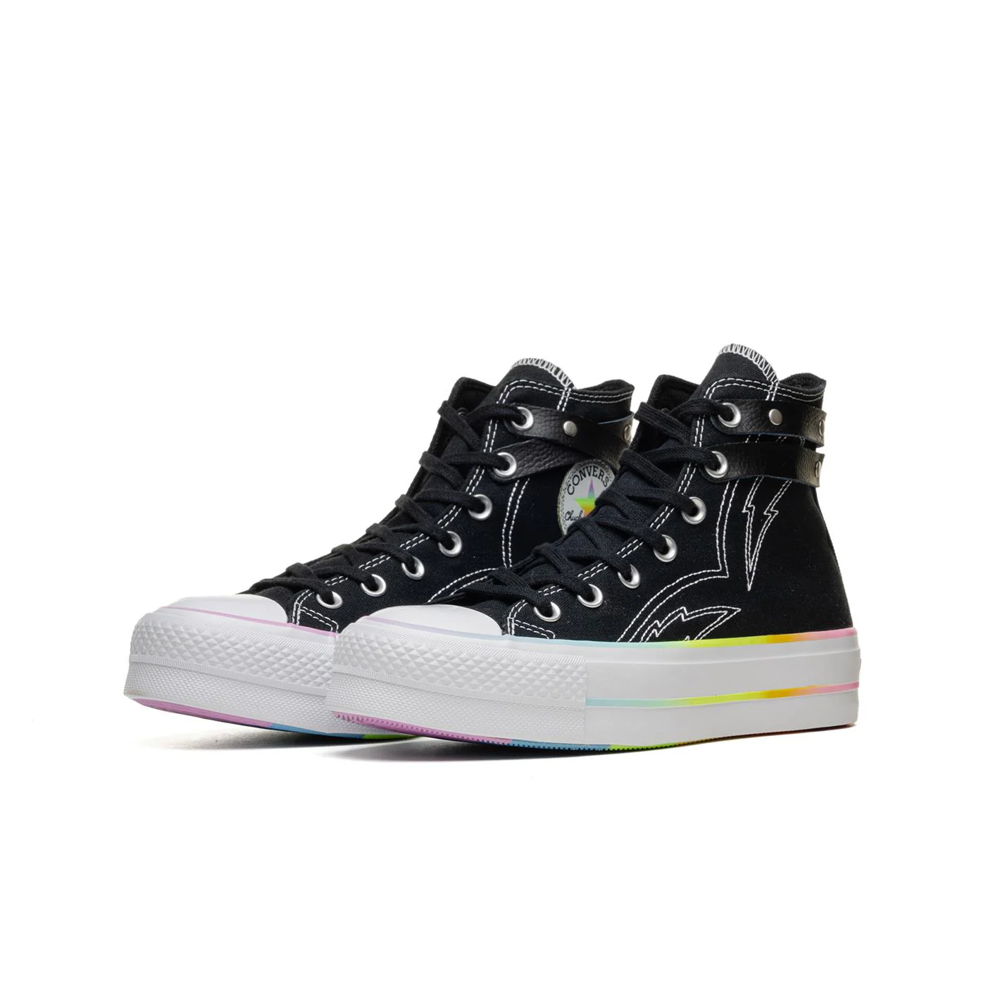 Converse CTAS Lifft Hi Black/White/Chaos Fushcia - Image 3
