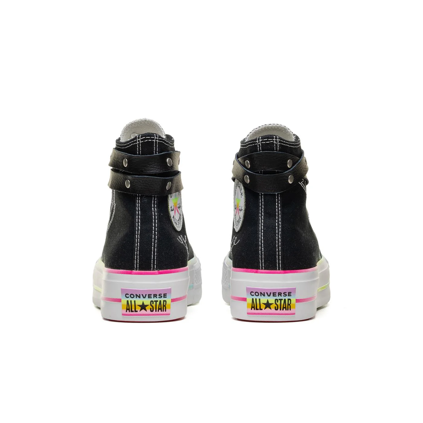 Converse CTAS Lifft Hi Black/White/Chaos Fushcia - Image 4