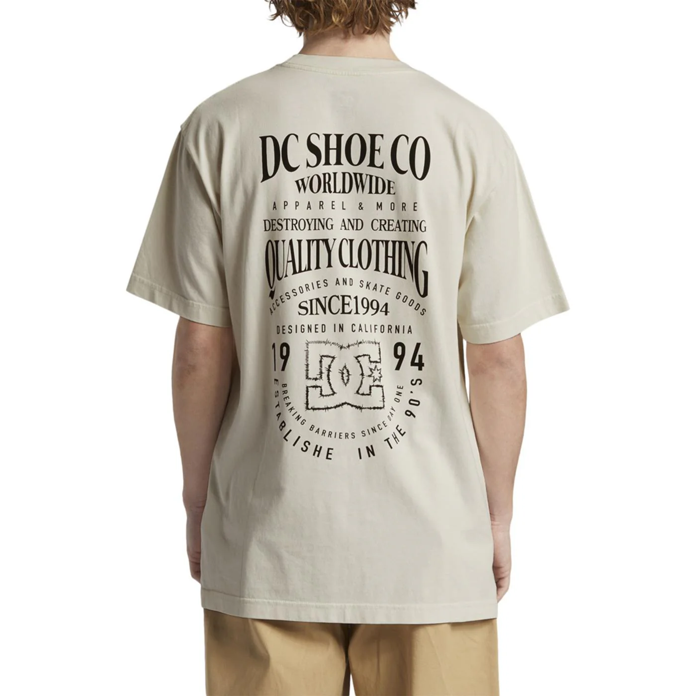 DC Shoes High Rise SS Tee Lily White Acid Wash - Image 2