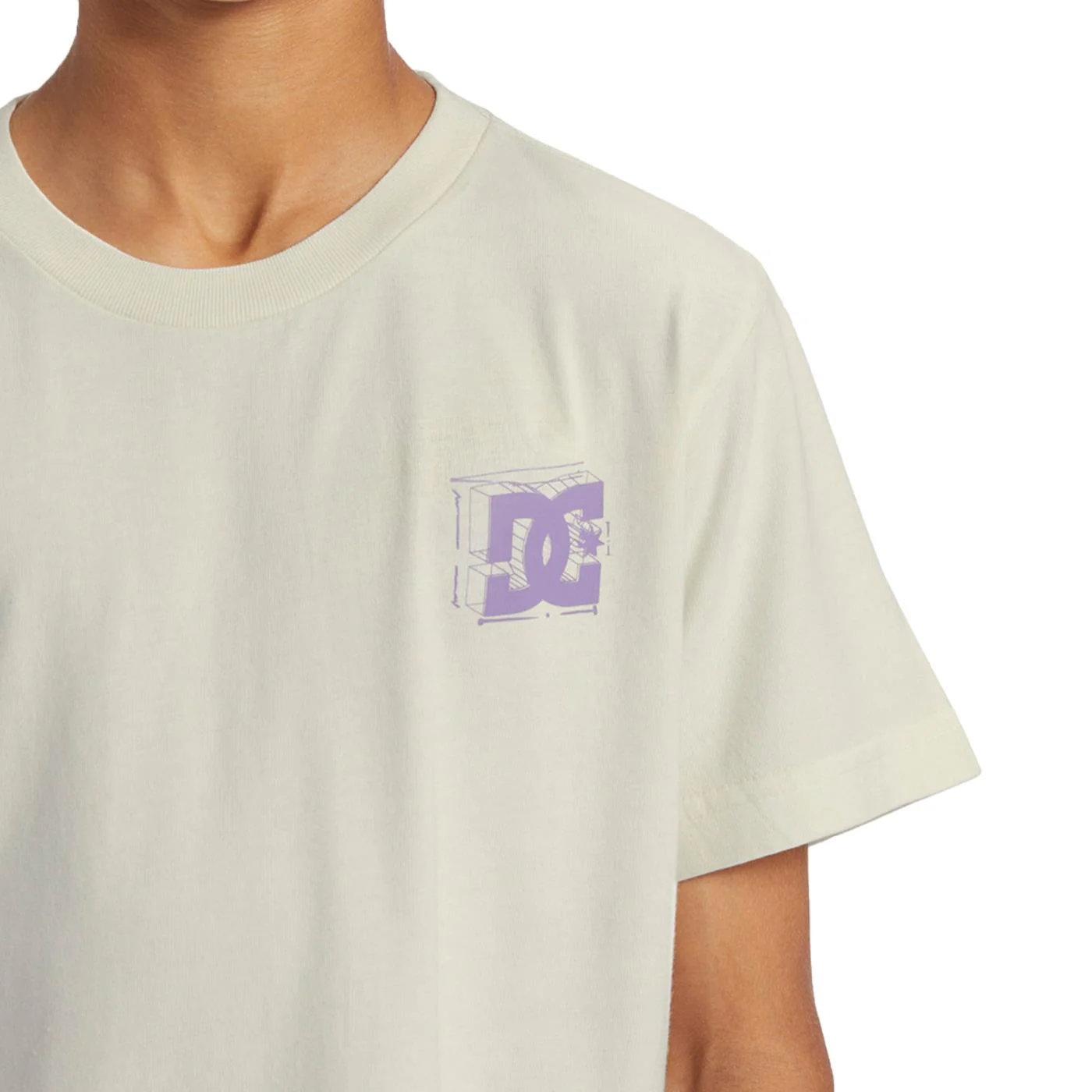 DC Shoes Mid Century HSS Tee Lily White Enzyme Wash - Image 4
