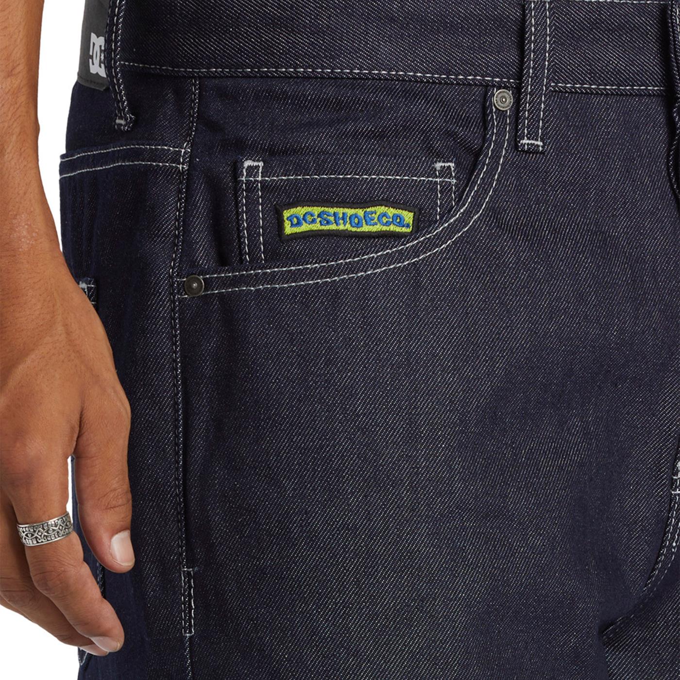 DC Shoes Worker Baggy Denim Rinse Pant Raw Indigo - Image 3