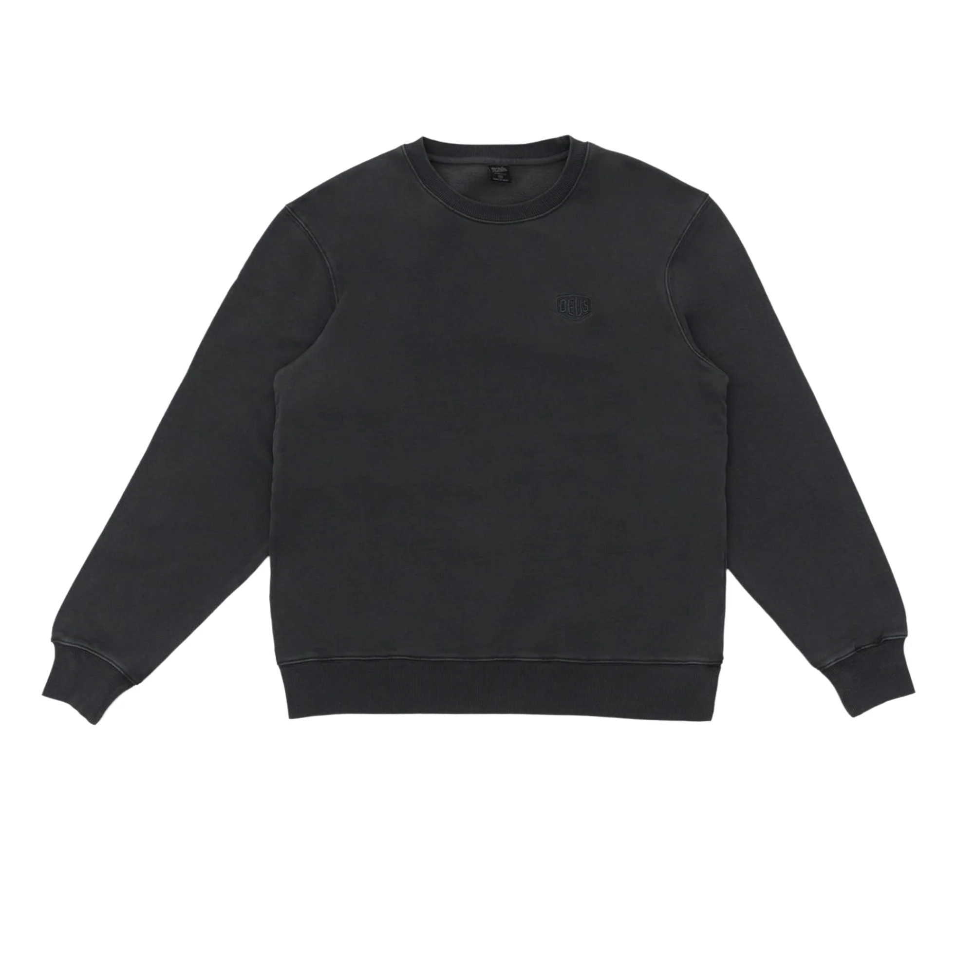 Deus Ex Machina Shield Garment Dyed Crew Black