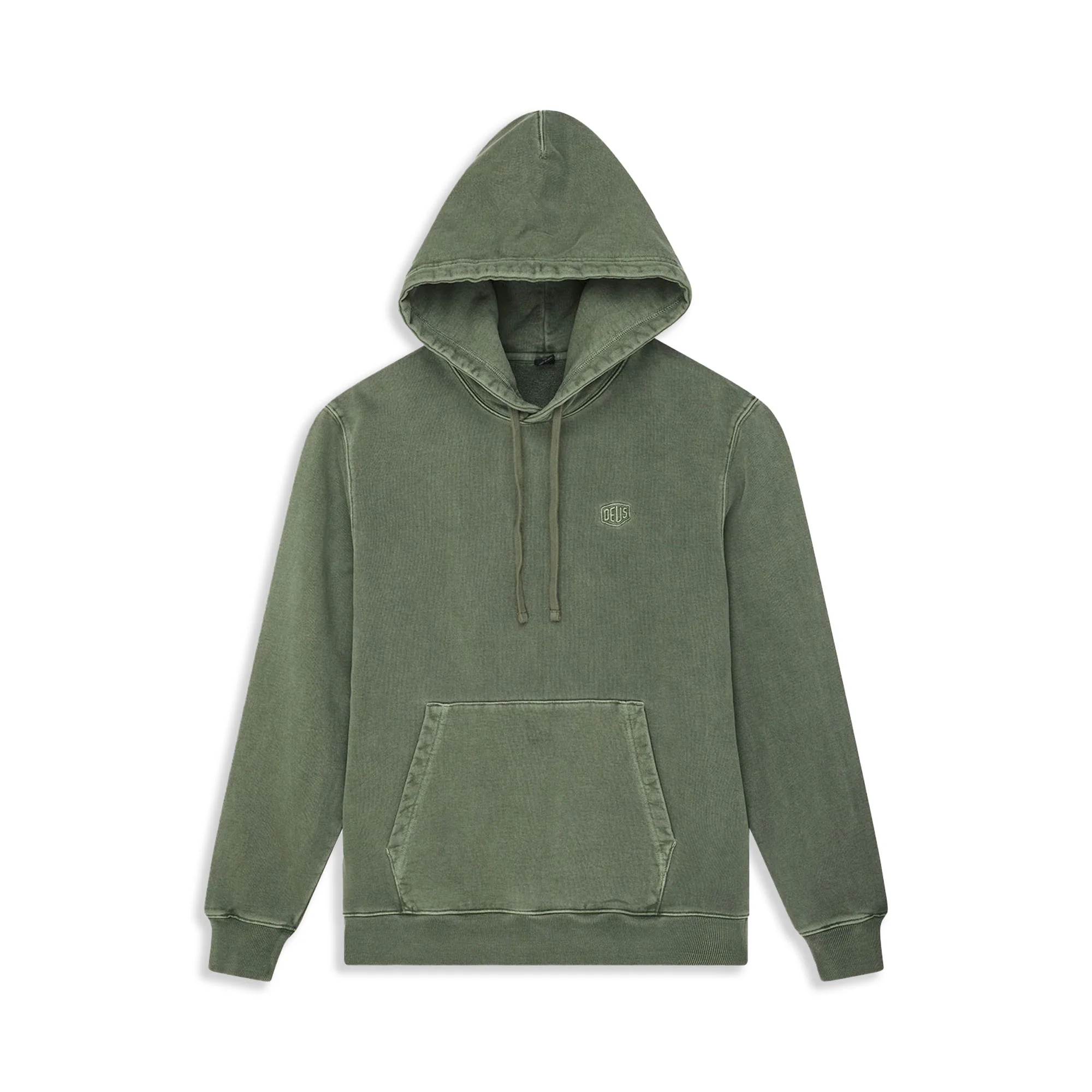 Deus Ex Machina Shield Garment Dyed Hoodie Cypress Green