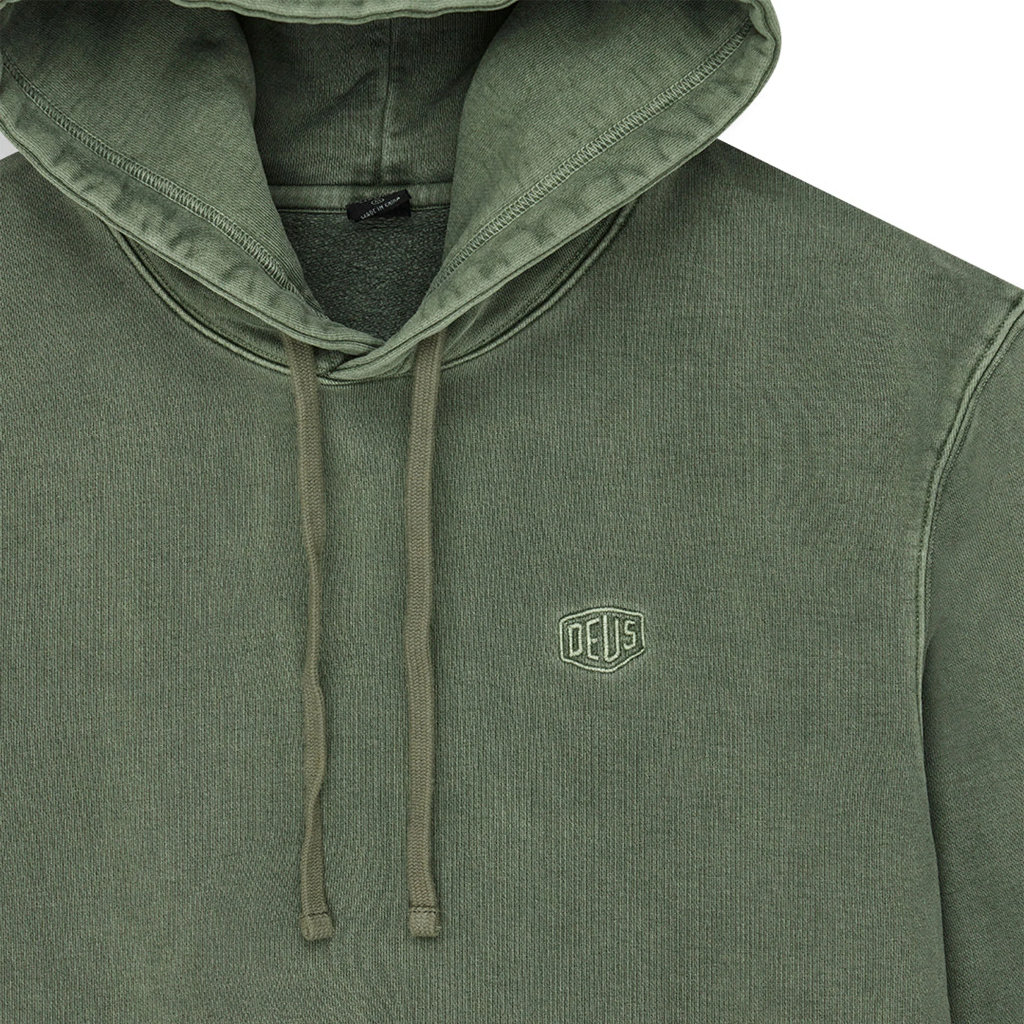 Deus Ex Machina Shield Garment Dyed Hoodie Cypress Green - Image 3