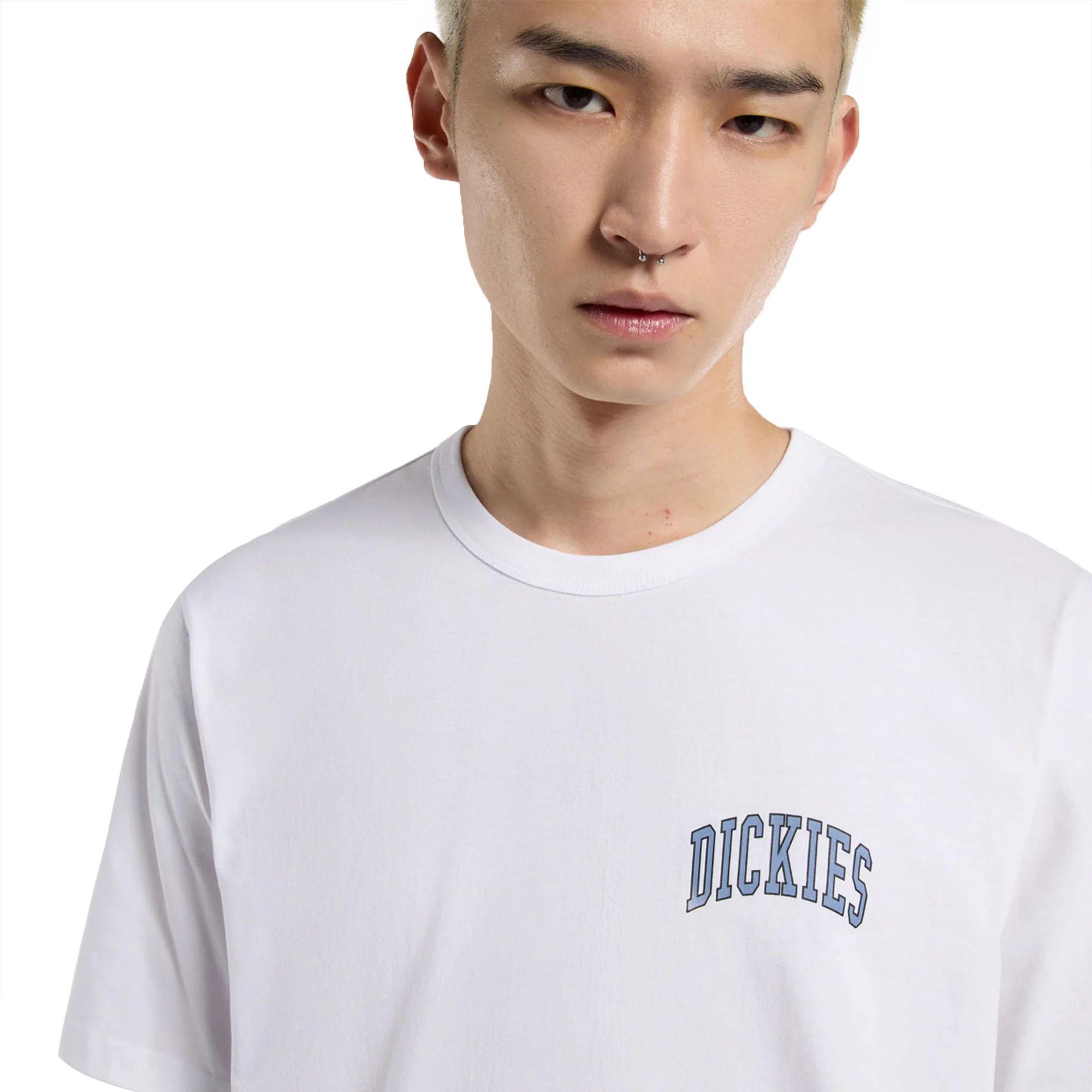 Dickies Aitkin Chest T-Shirt White/Blue - Image 3