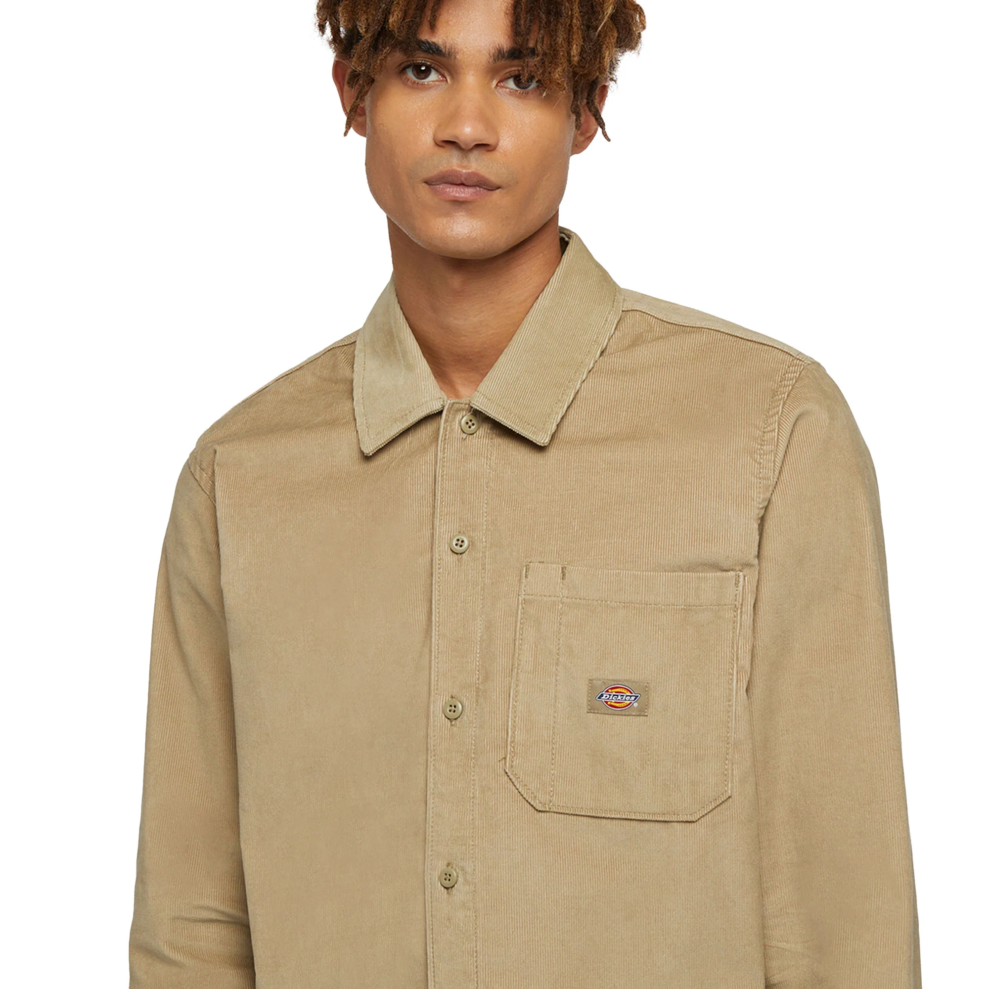 Dickies Corduroy Shirt LS Khaki - Image 3