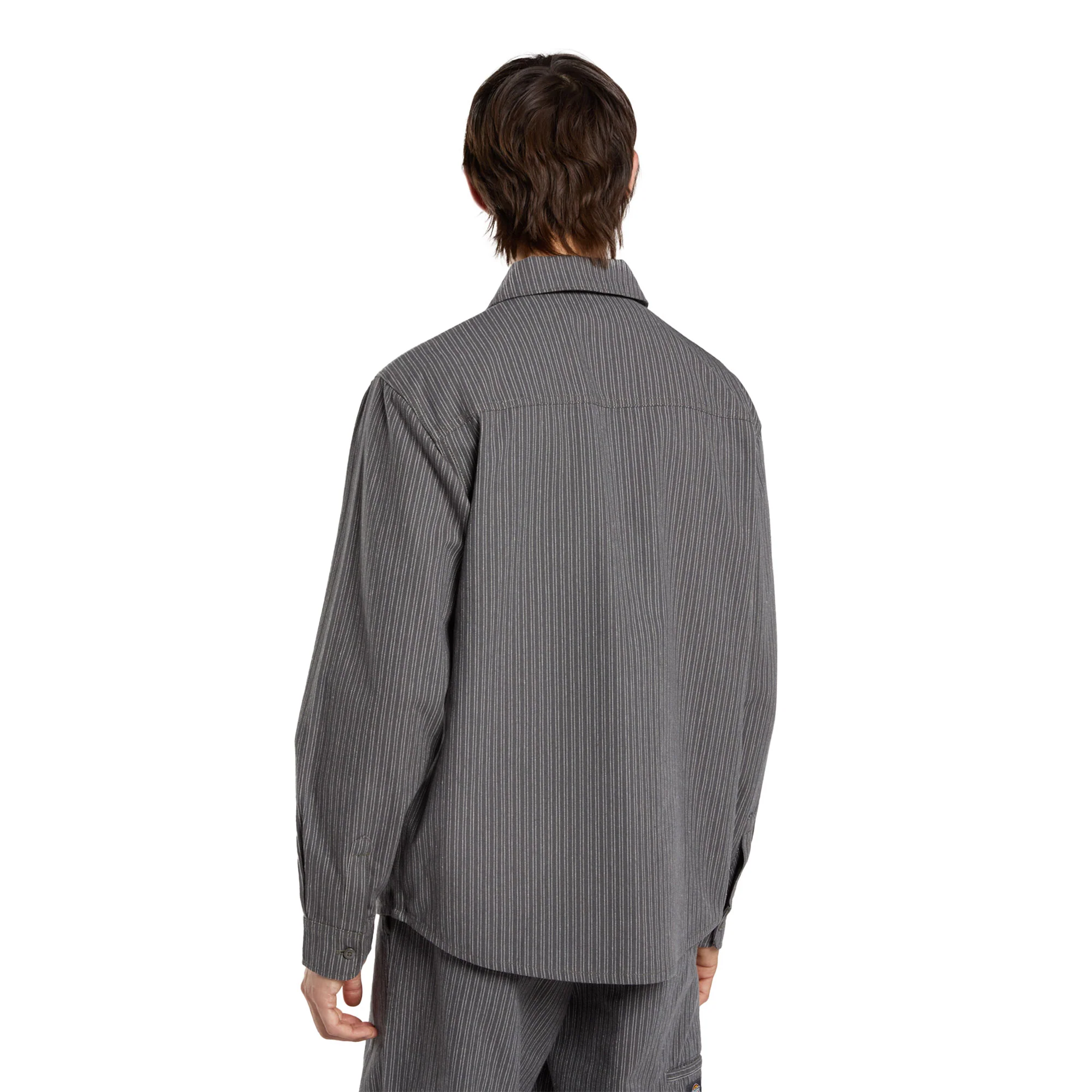 Dickies Lima Pinstripe LS Shirt Charcoal - Image 2