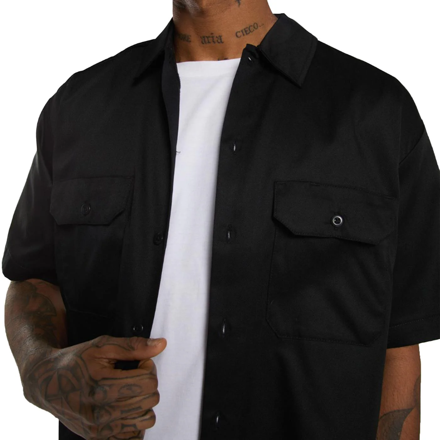 Dickies Work Shirt SS Rec Black - Image 3