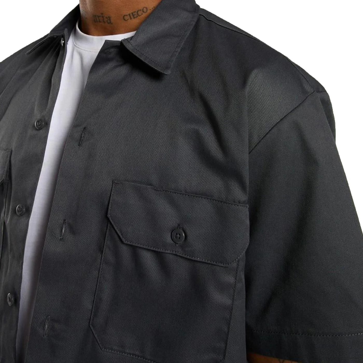 Dickies Work Shirt SS Rec Charcoal Grey - Image 3
