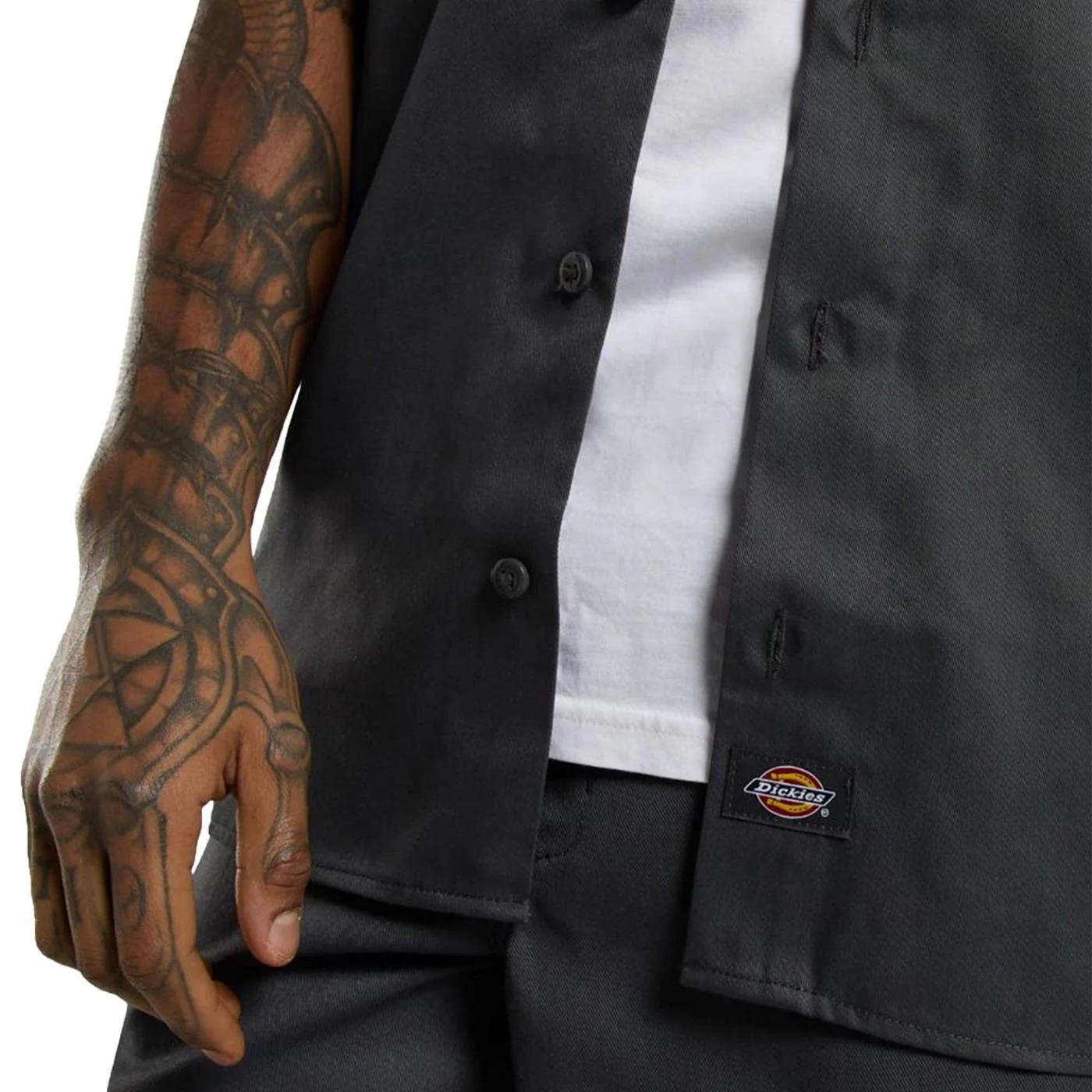 Dickies Work Shirt SS Rec Charcoal Grey - Image 4