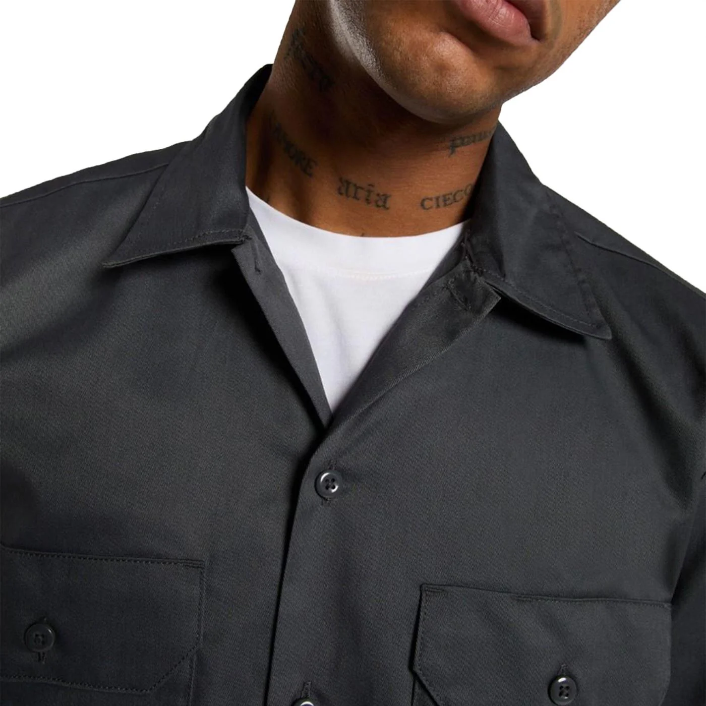 Dickies Work Shirt SS Rec Charcoal Grey - Image 5