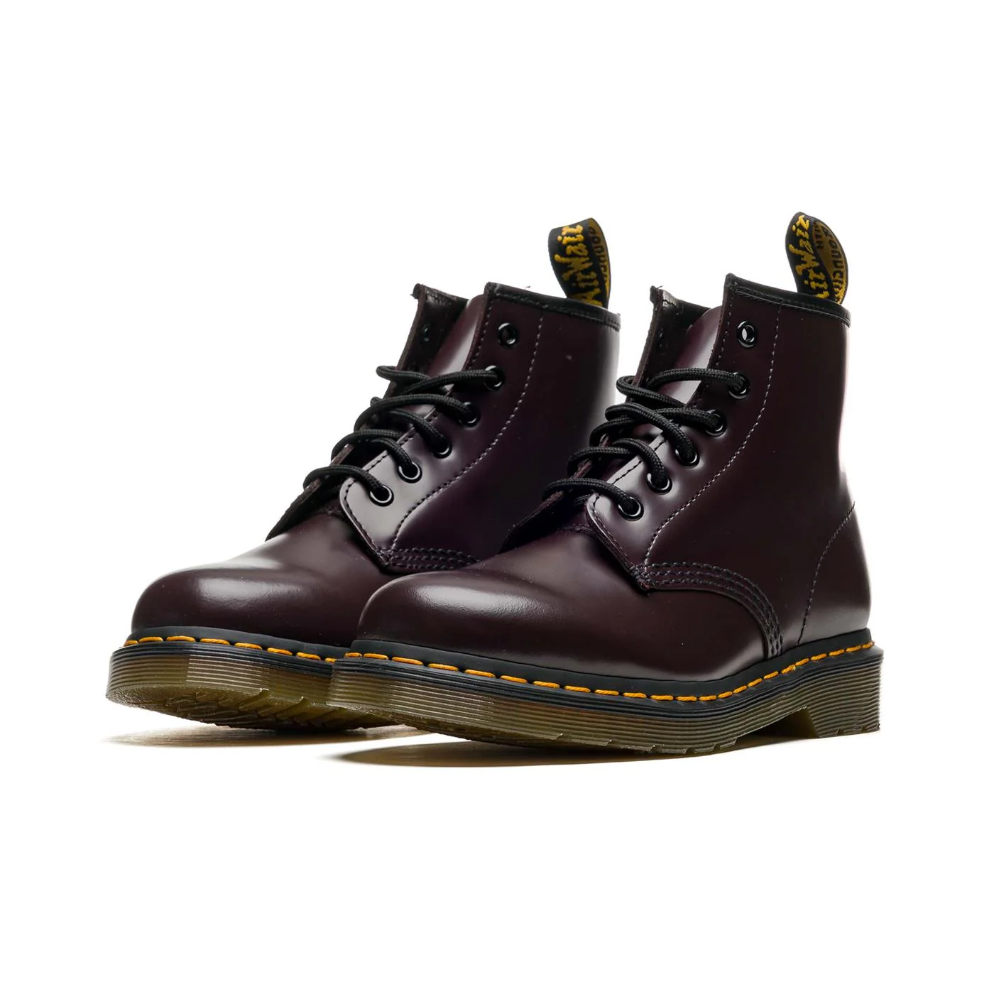 Dr. Martens 101 Yellow Stitch Burgundy Smooth - Image 3