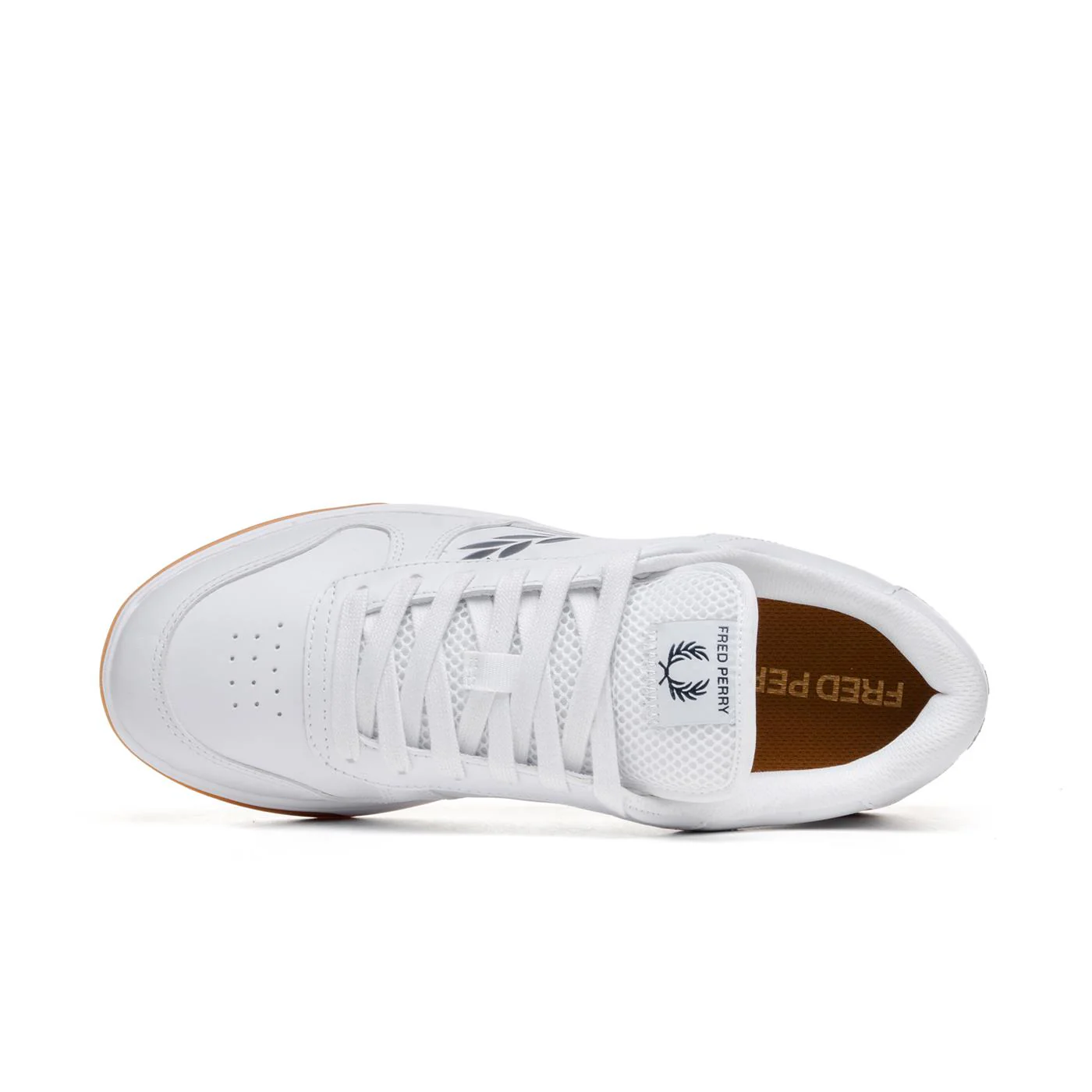 Fred Perry B300 Textured Leather/Branded White/Navy - Image 5
