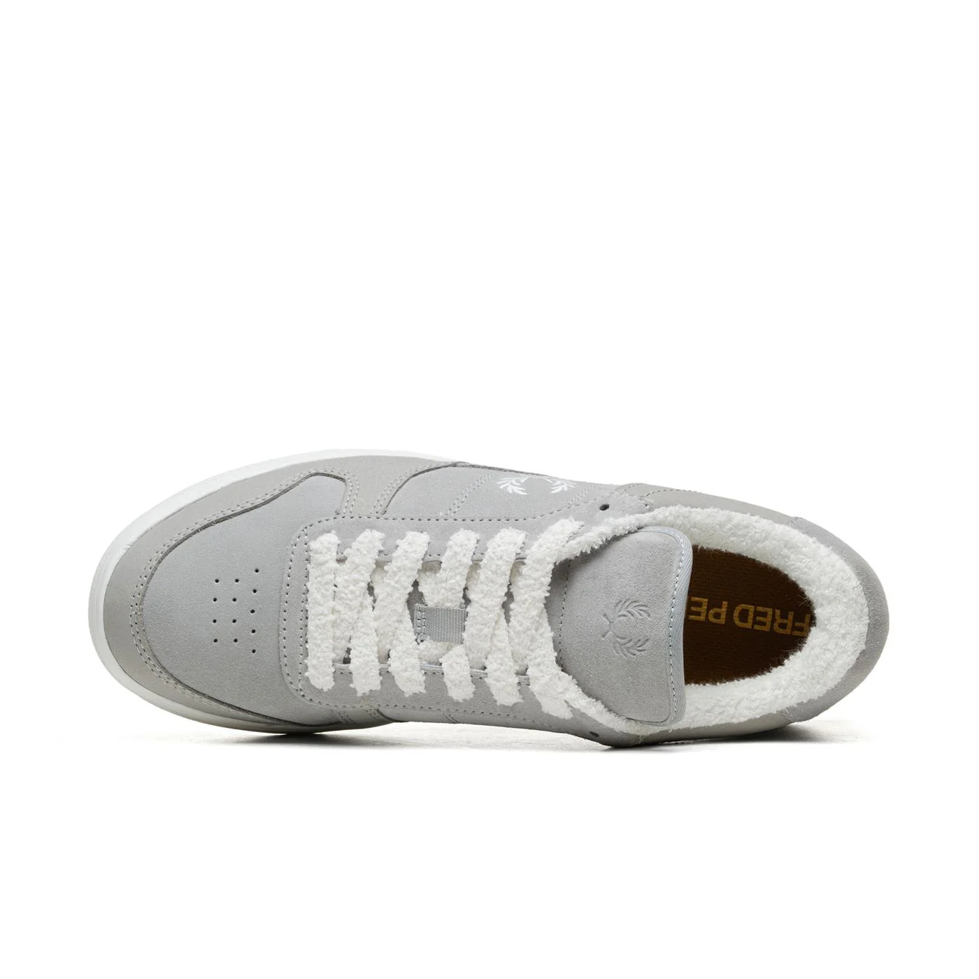 Fred Perry B300 Textured Nubuck/Suede Limestone/Snow White - Image 5