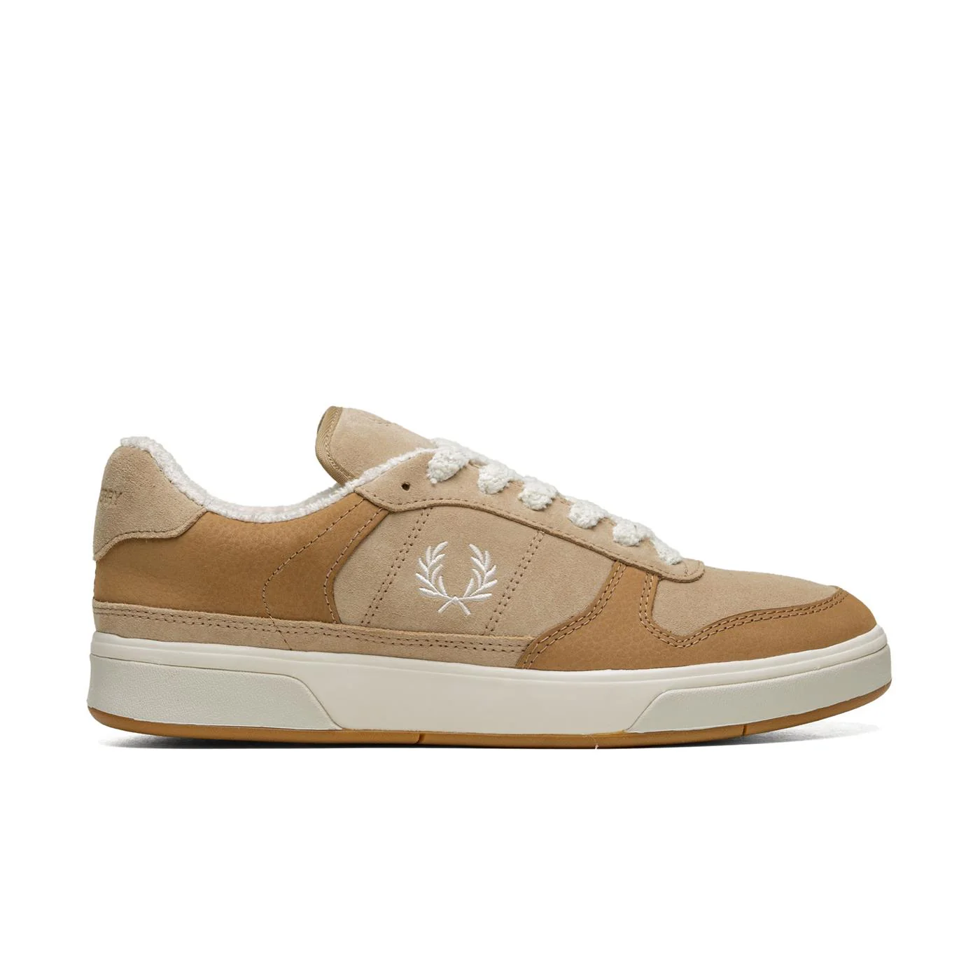 Fred Perry B300 Textured Nubuck/Suede Warm Stone/Ecru
