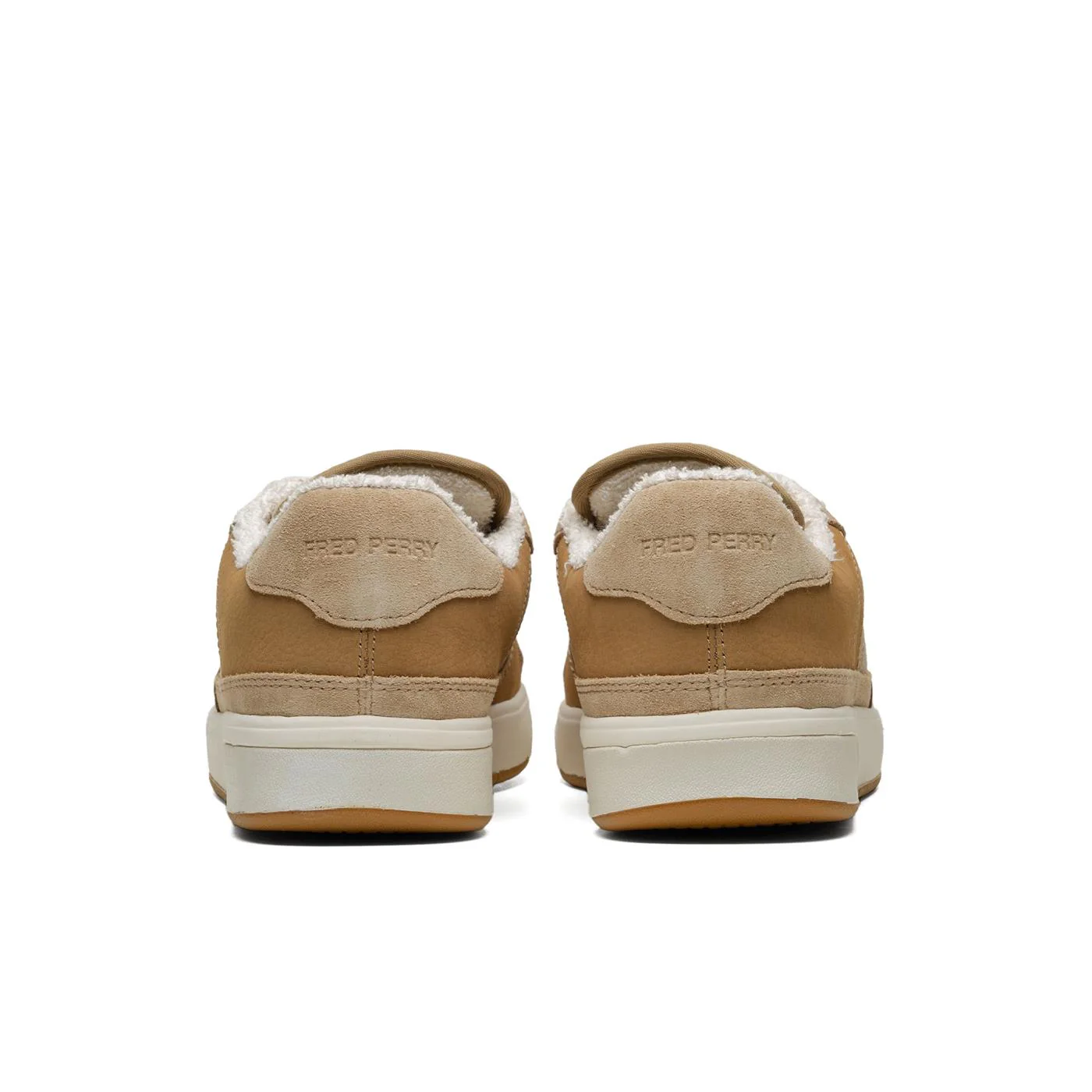 Fred Perry B300 Textured Nubuck/Suede Warm Stone/Ecru - Image 4