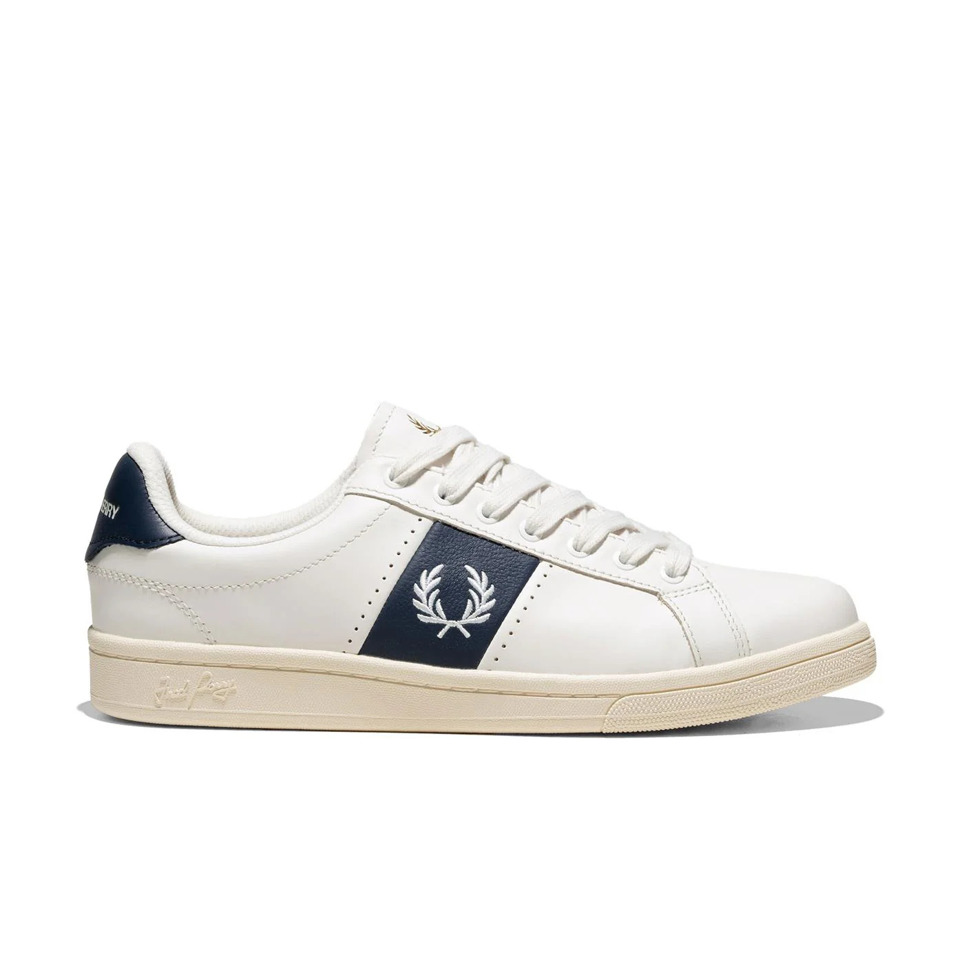 Fred Perry B721 Leather Perf/Branded Snow White/Snow White