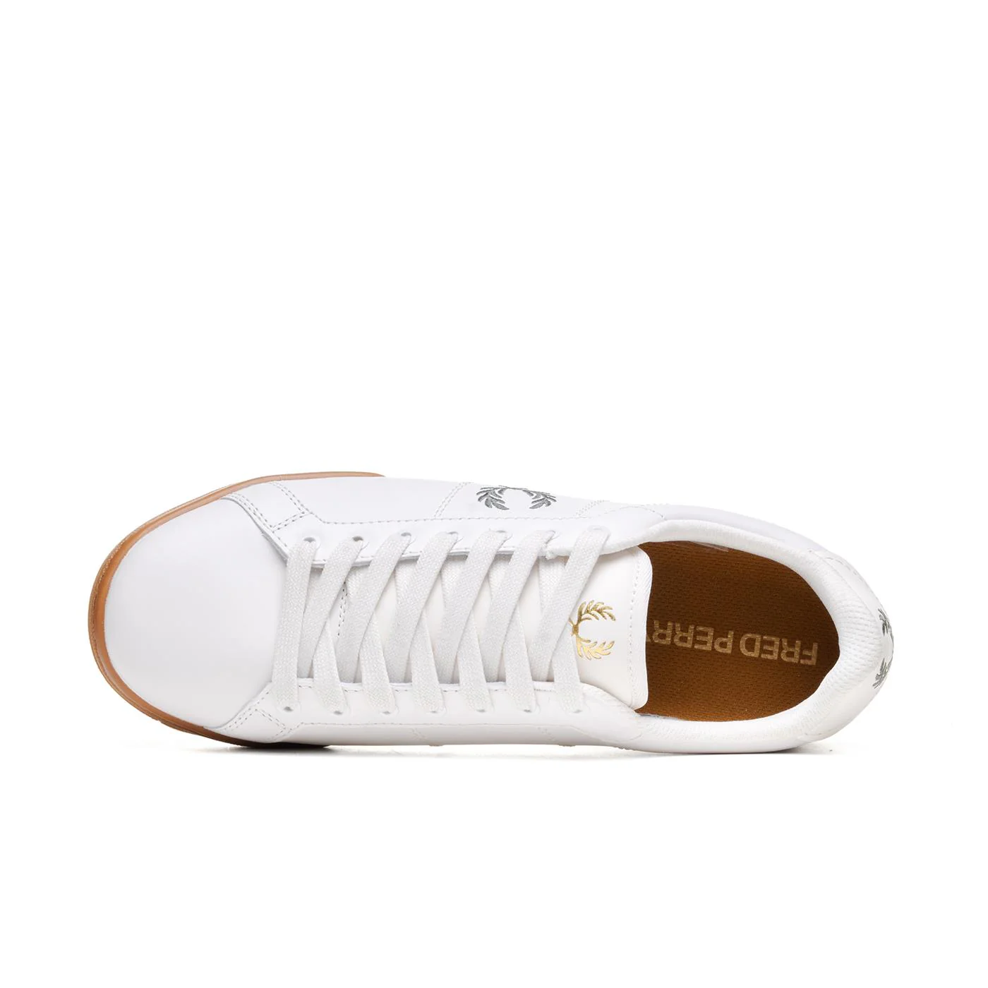Fred Perry B722 Leather Snow White/Field Green - Image 5