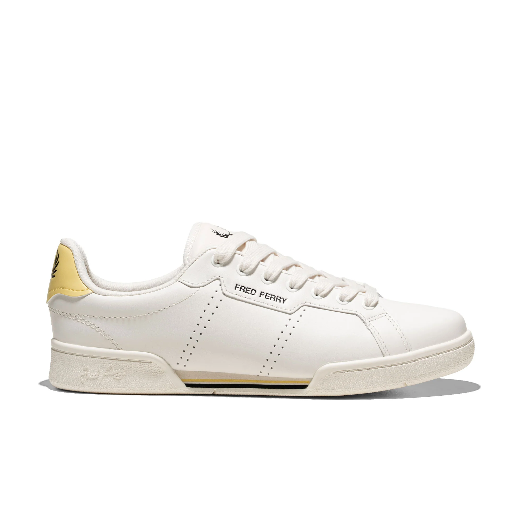 Fred Perry B722 Leather/Branded Snow White