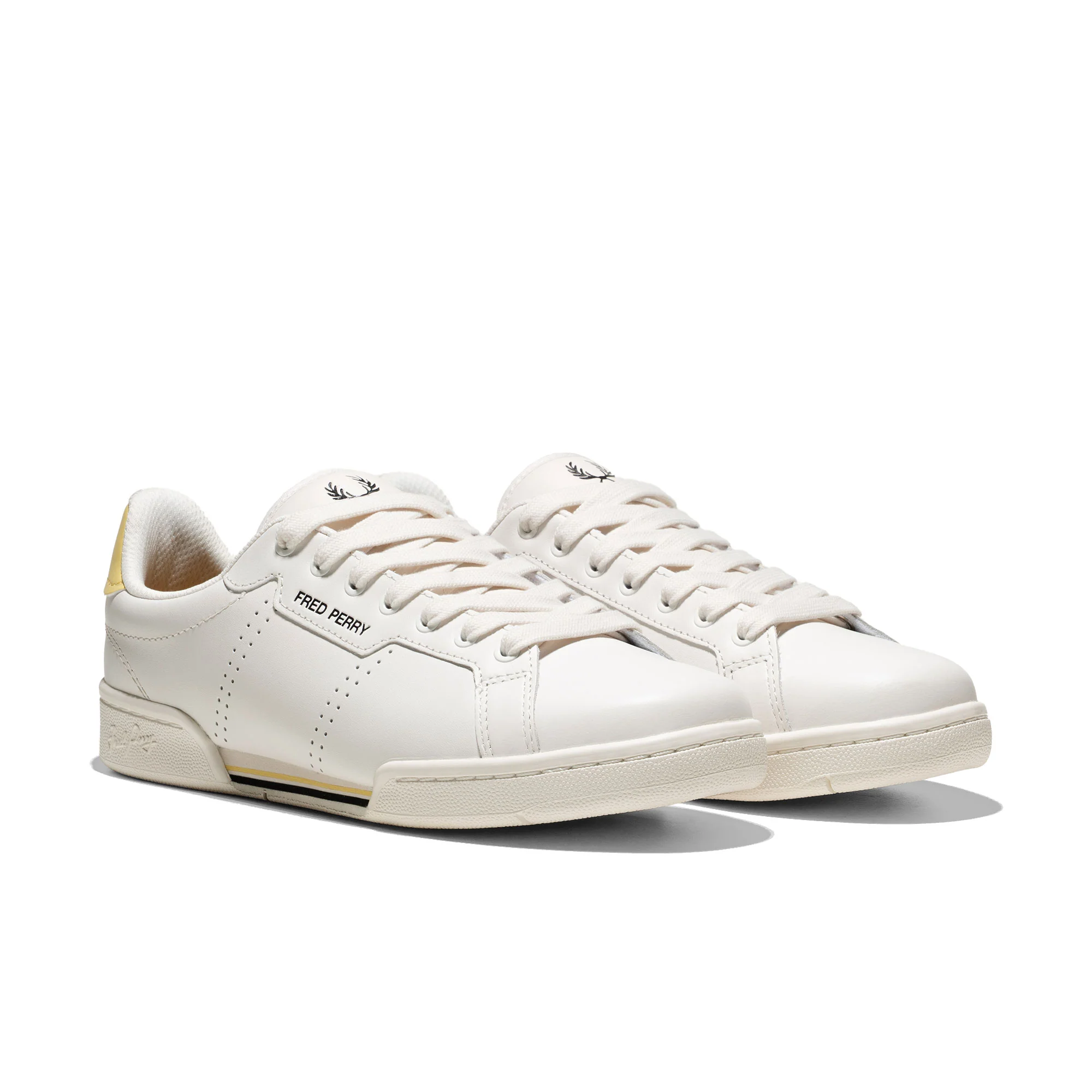 Fred Perry B722 Leather/Branded Snow White - Image 2