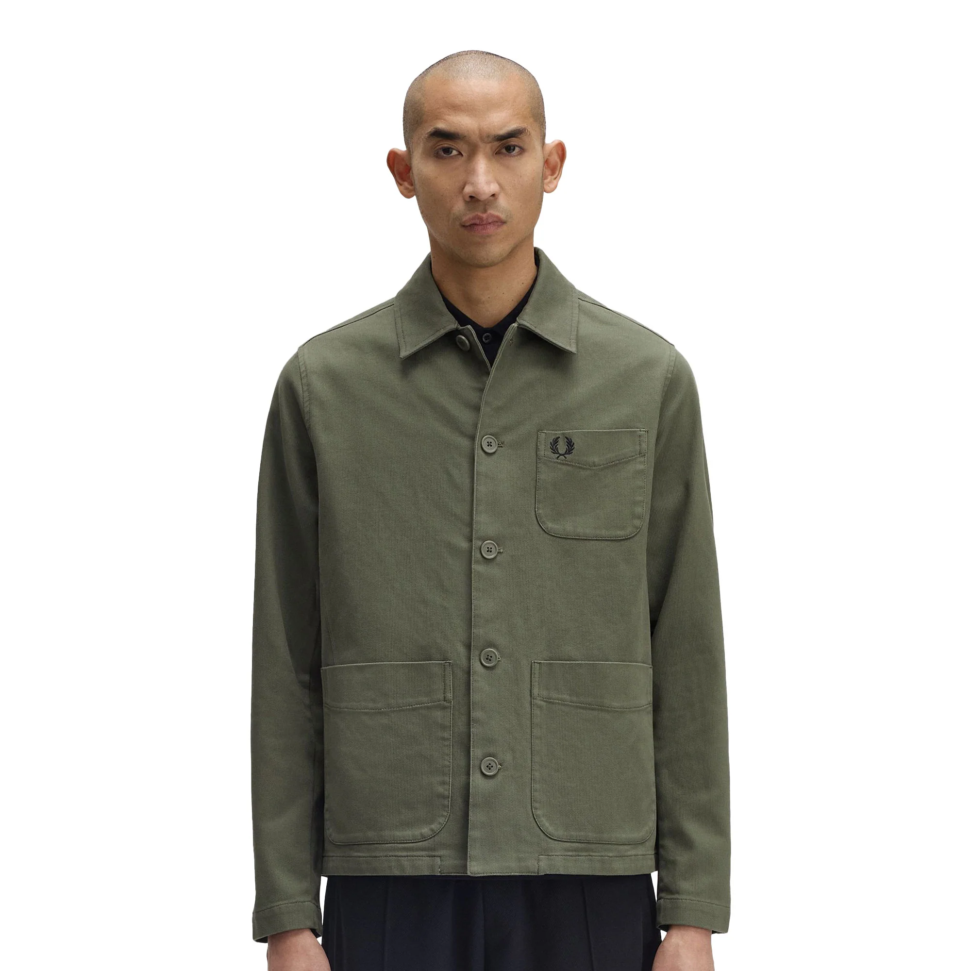 Fred Perry Bedford Cord Overshirt Laurel Wreath Green