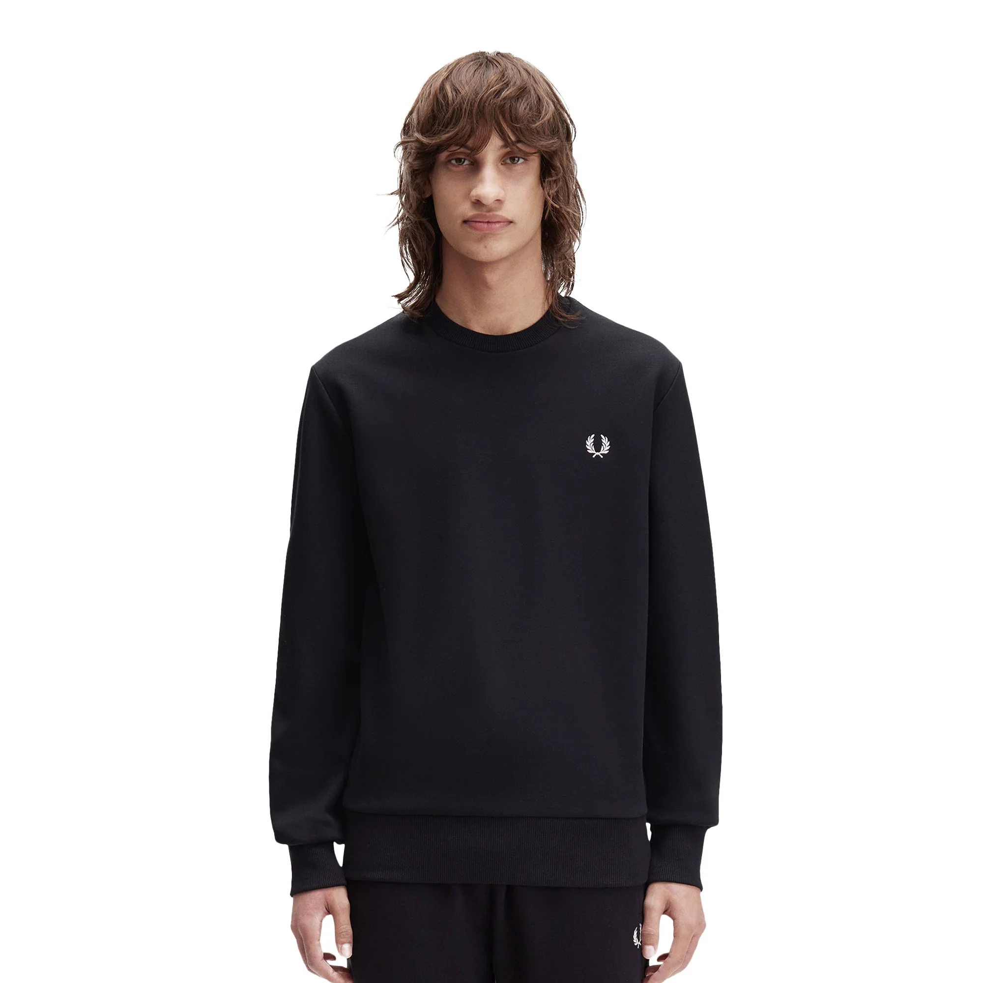 Fred Perry Bold Branding Crewneck Sweatshirt Black
