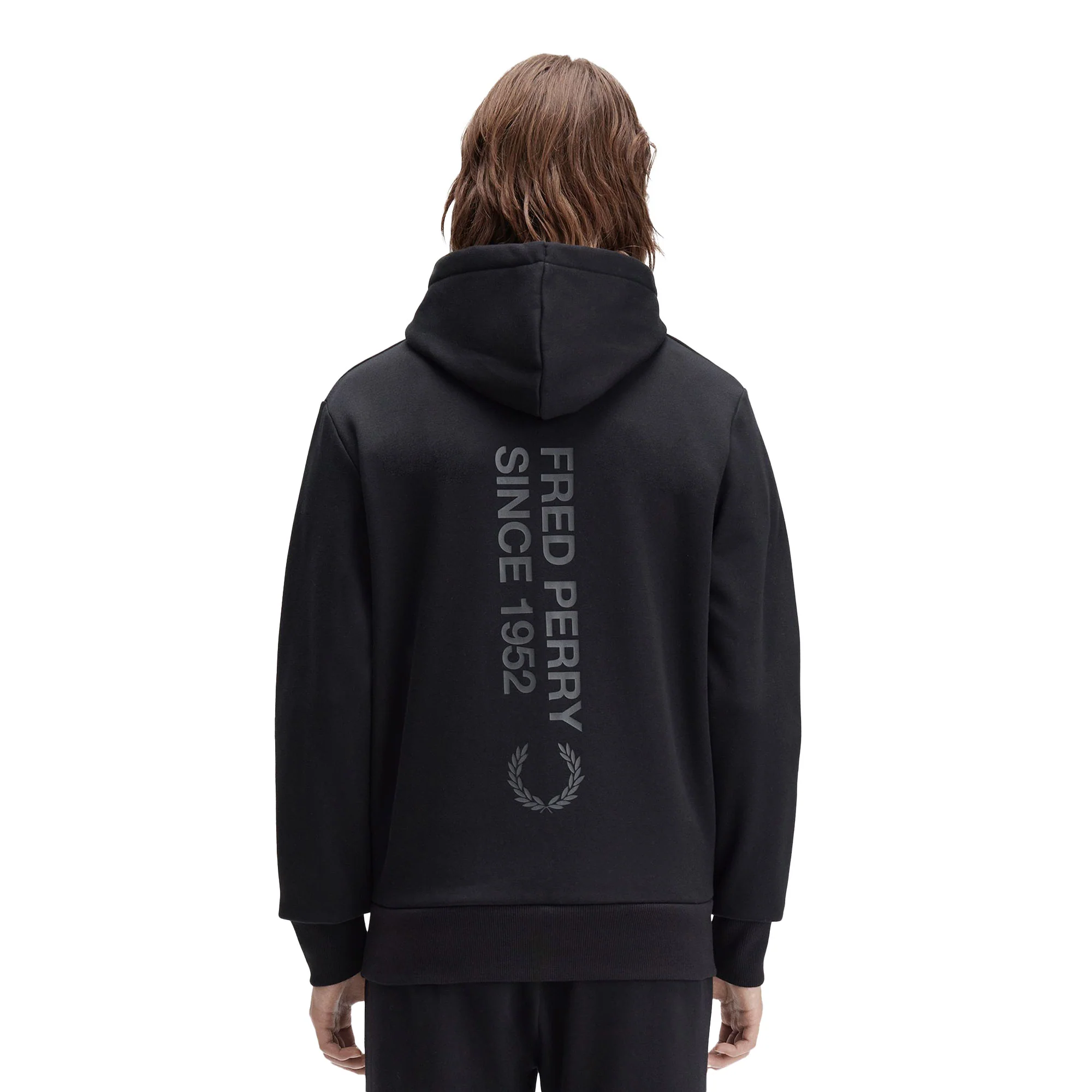 Fred Perry Bold Branding Hooded Sweatshirt Black - Image 2