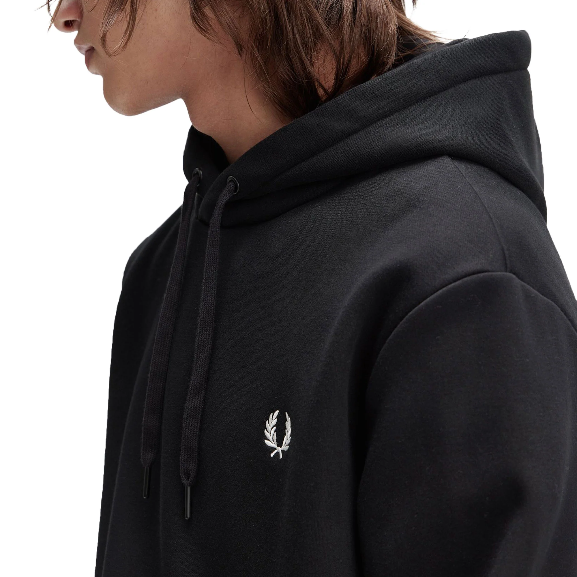 Fred Perry Bold Branding Hooded Sweatshirt Black - Image 5