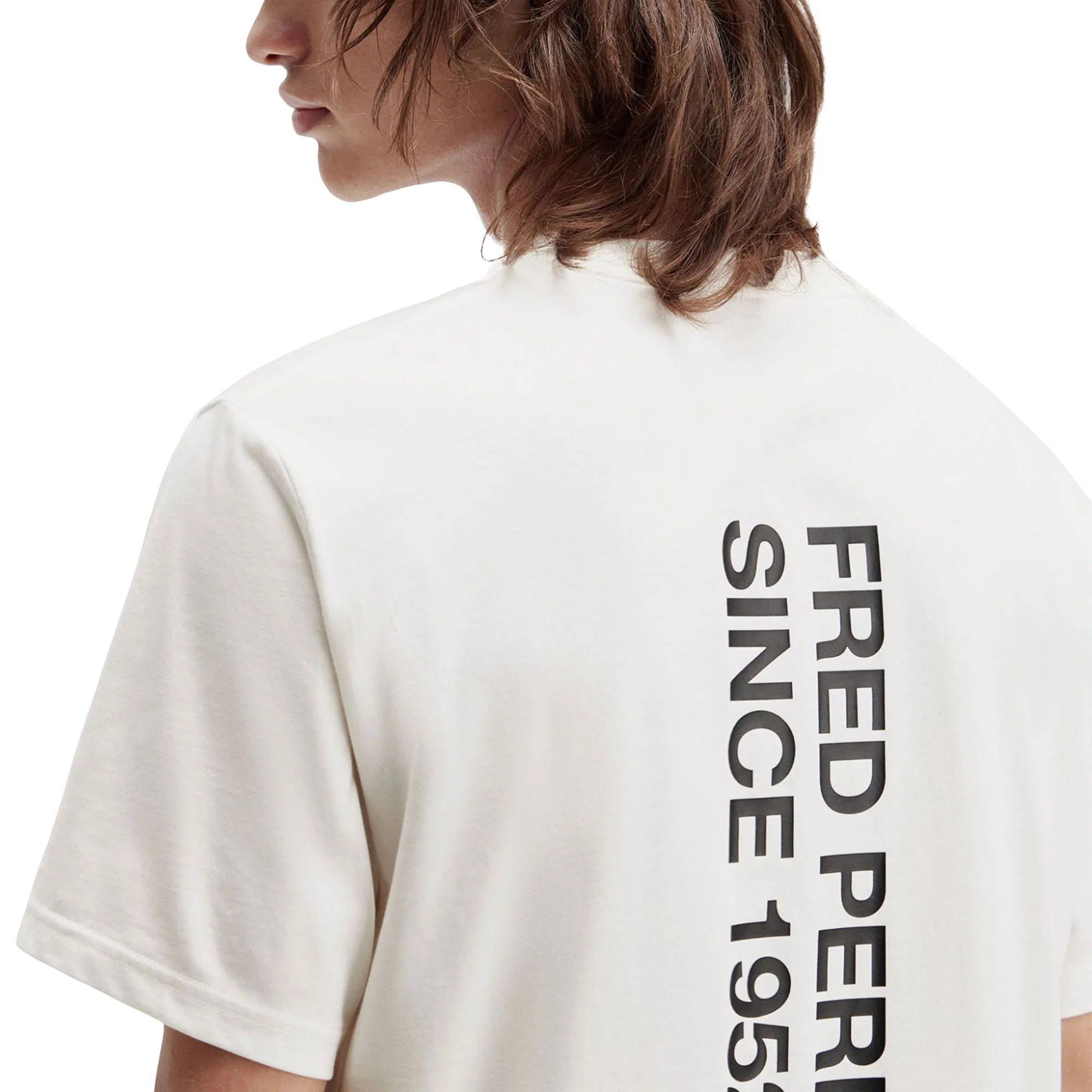 Fred Perry Bold Branding T-Shirt Snow White - Image 3