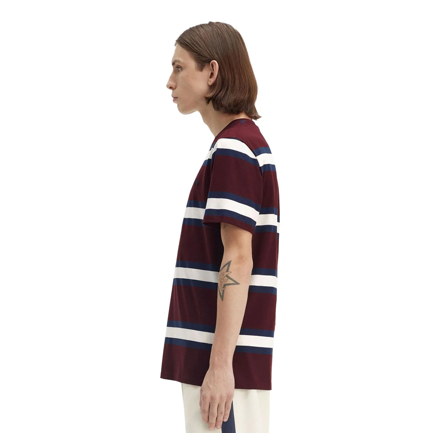 Fred Perry Bold Stripe T-Shirt Oxblood - Image 2