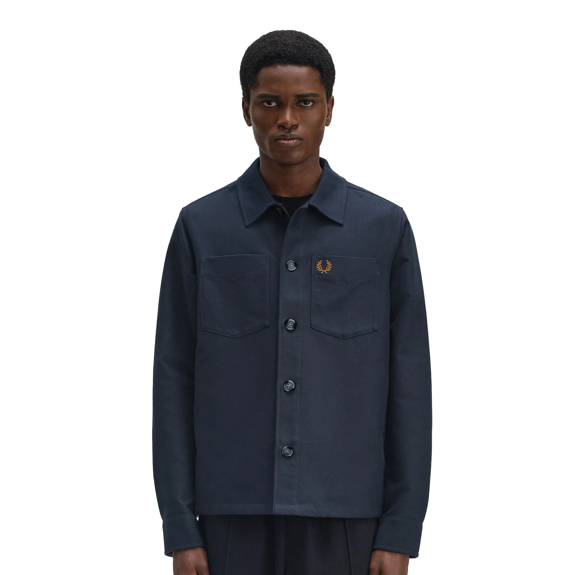 Fred Perry Brushed Twill Overshirt Navy