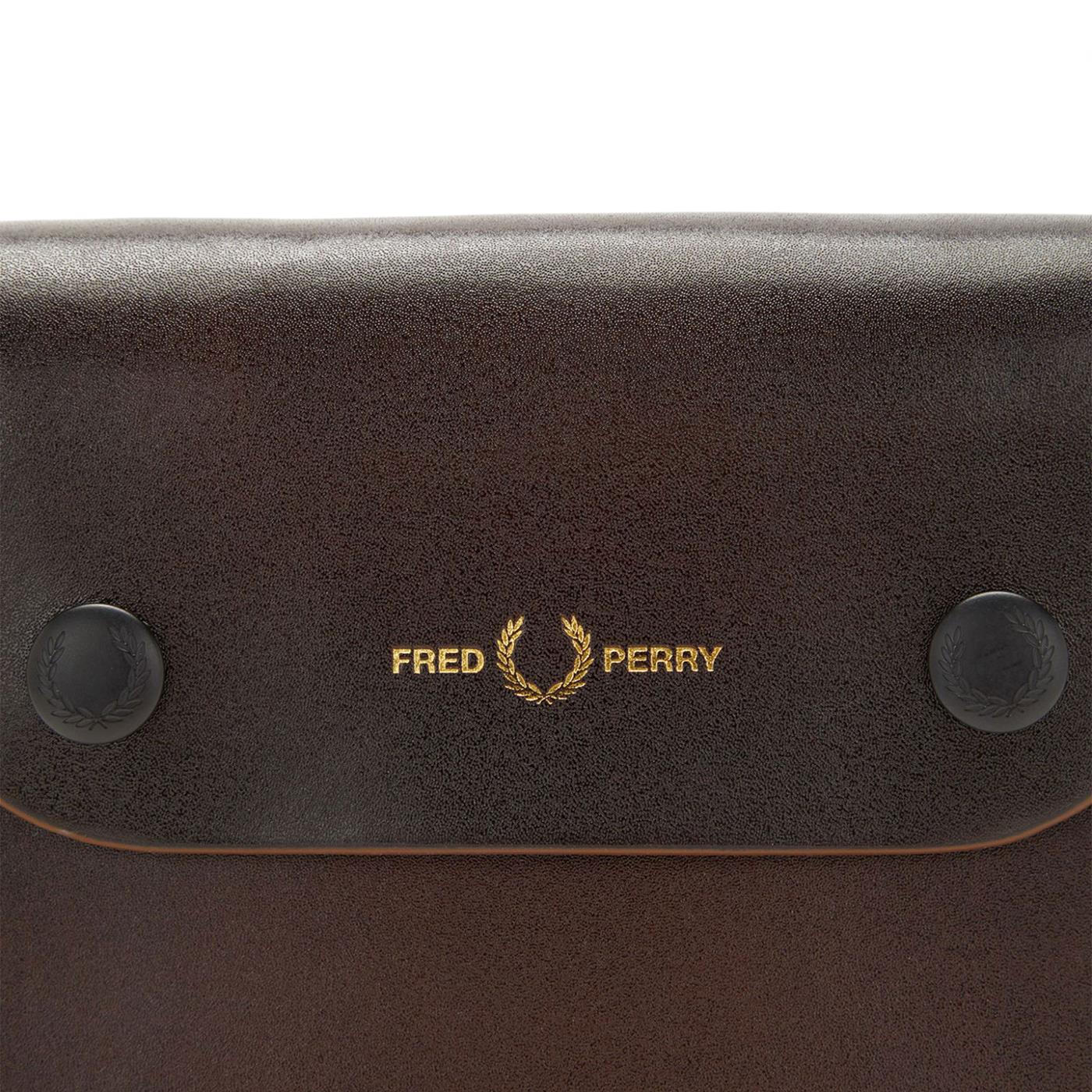 Fred Perry Burnished Leather Pouch Oxblood - Image 5