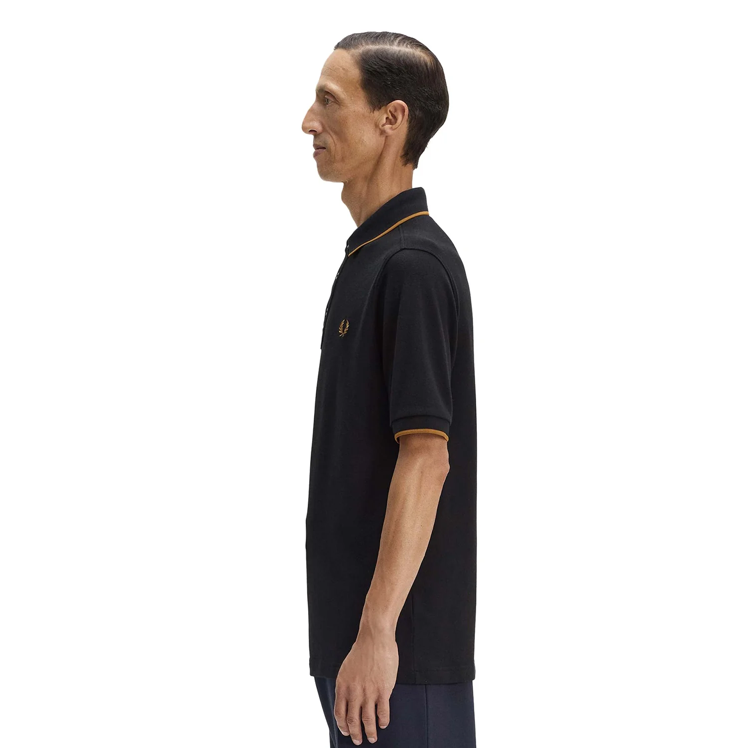 Fred Perry Collar Stand Polo Shirt Black - Image 2